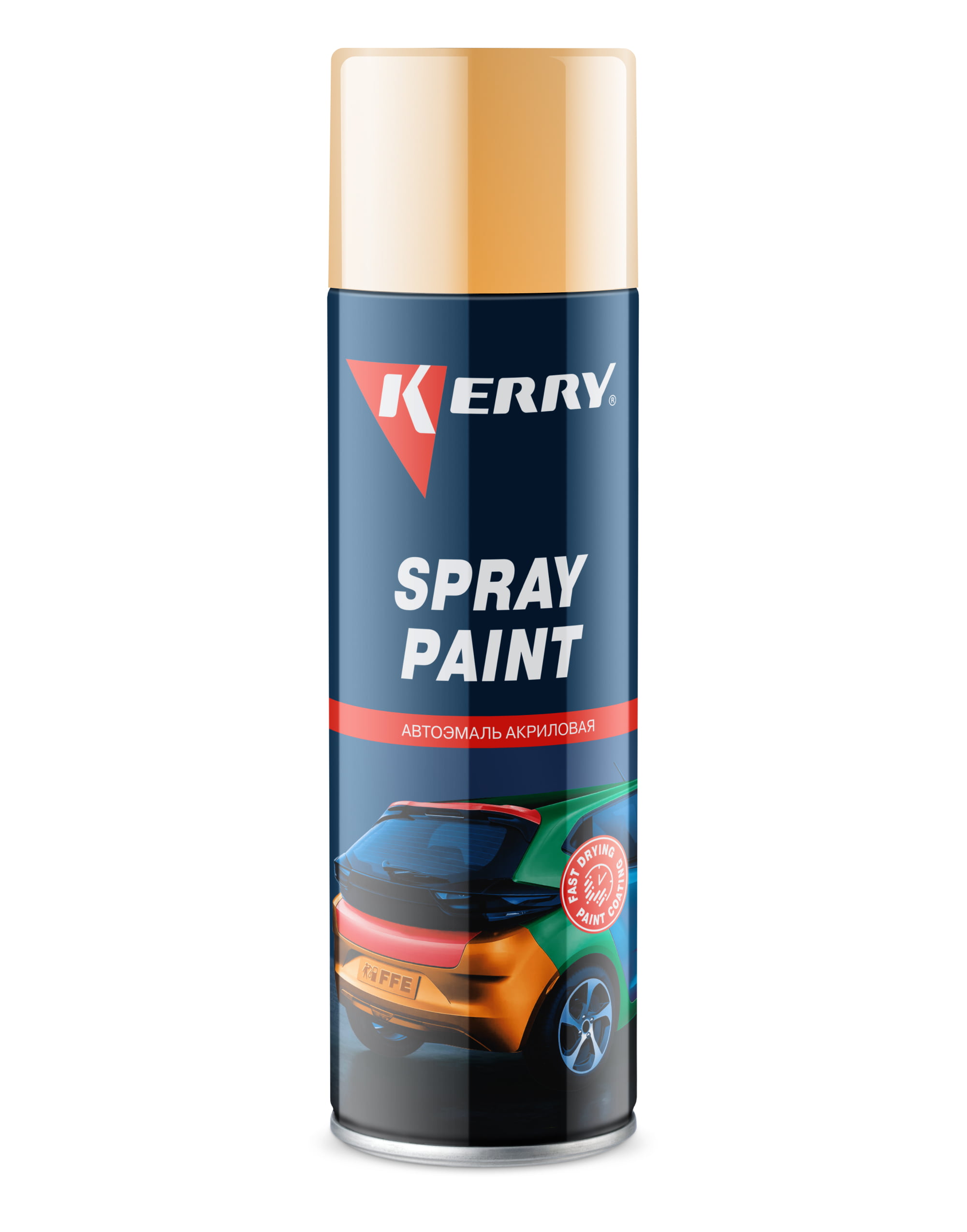 KR629 — Эмаль акриловая быстросохнущая KERRY SPRAY PAINT Глянцевая золото 650 мл KERRY