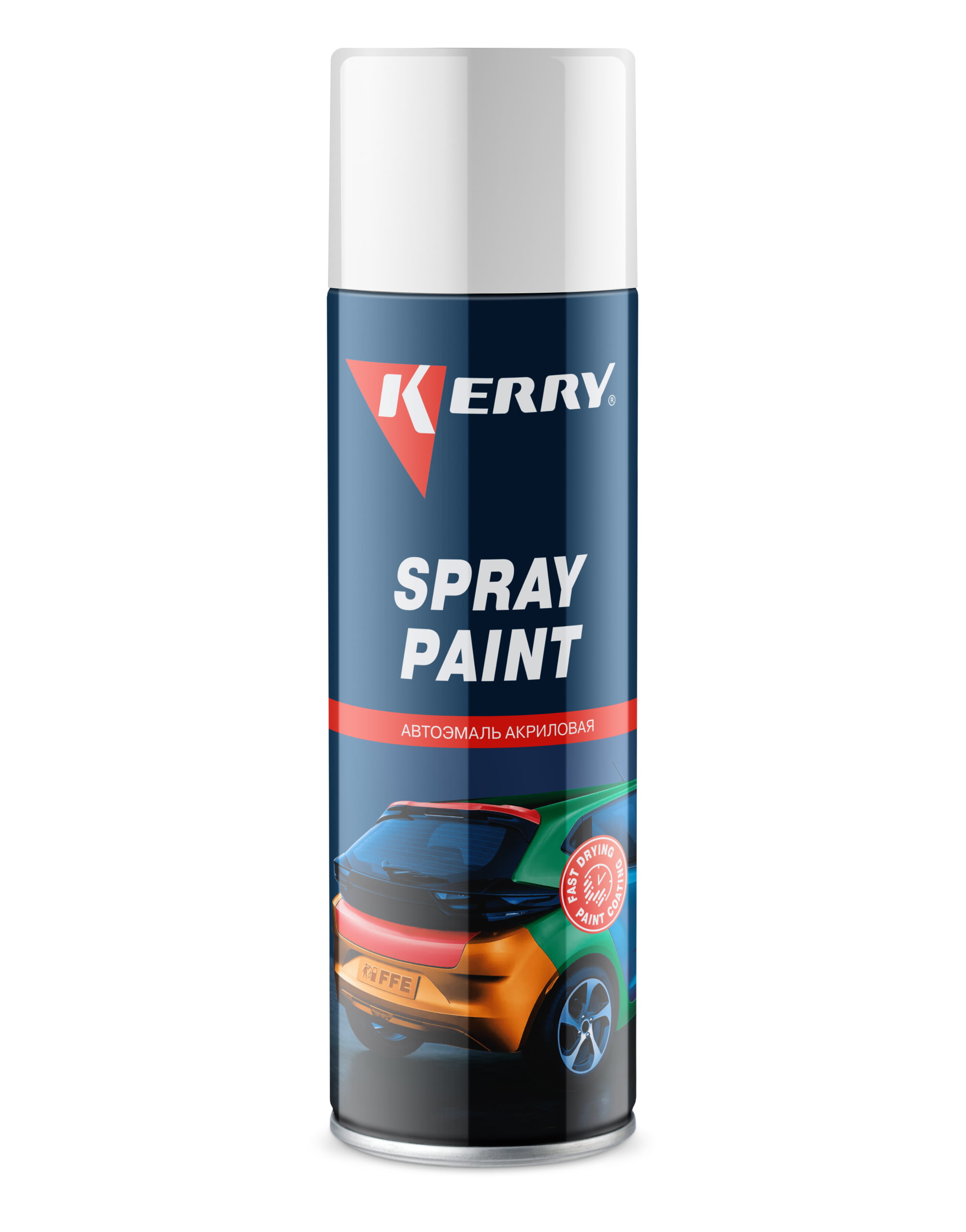 KR630 — Эмаль акриловая быстросохнущая KERRY SPRAY PAINT Глянцевая алюминий 650 мл KERRY