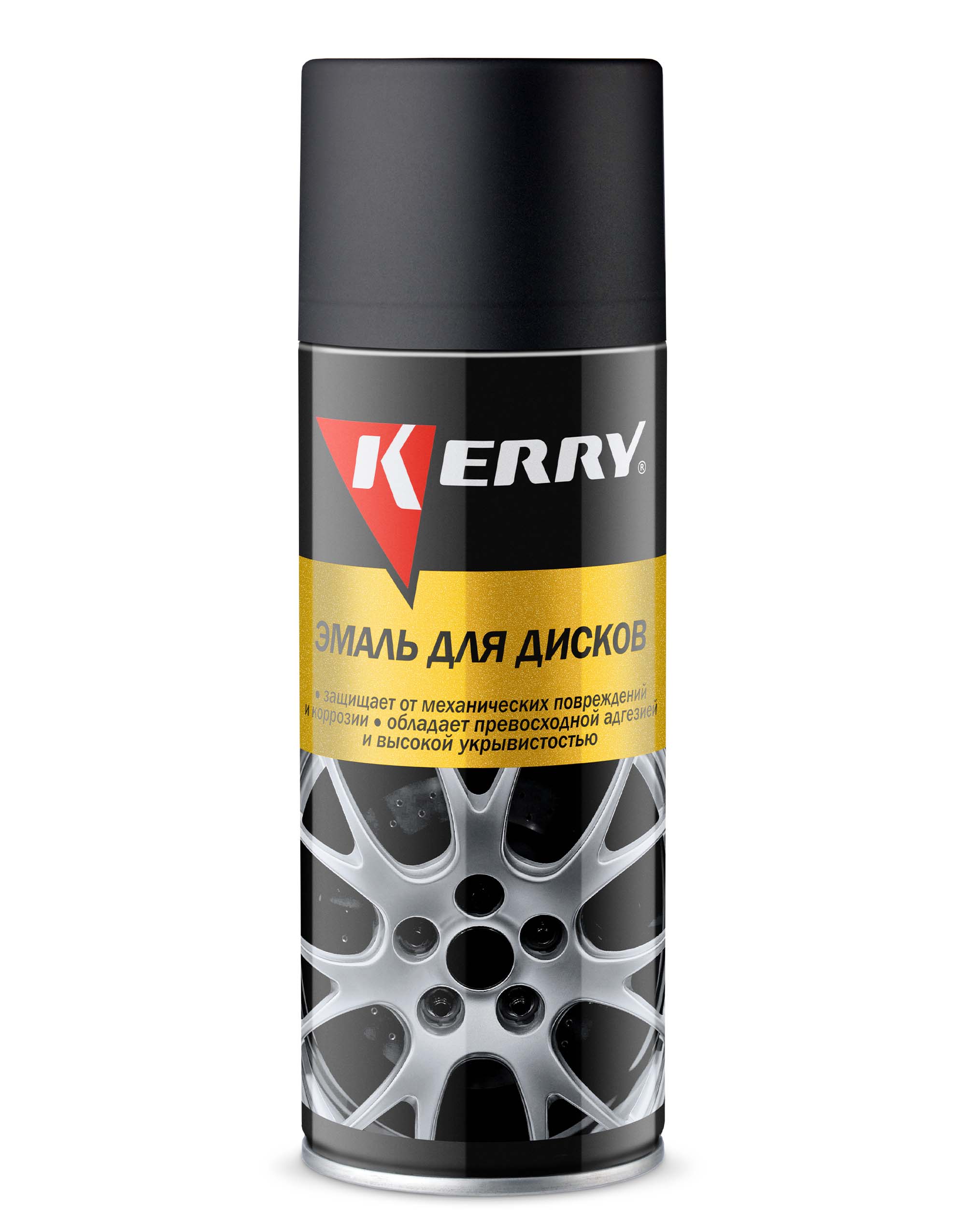 KR9606 — Краска для дисков KERRY аэрозоль чёрная матовая KERRY