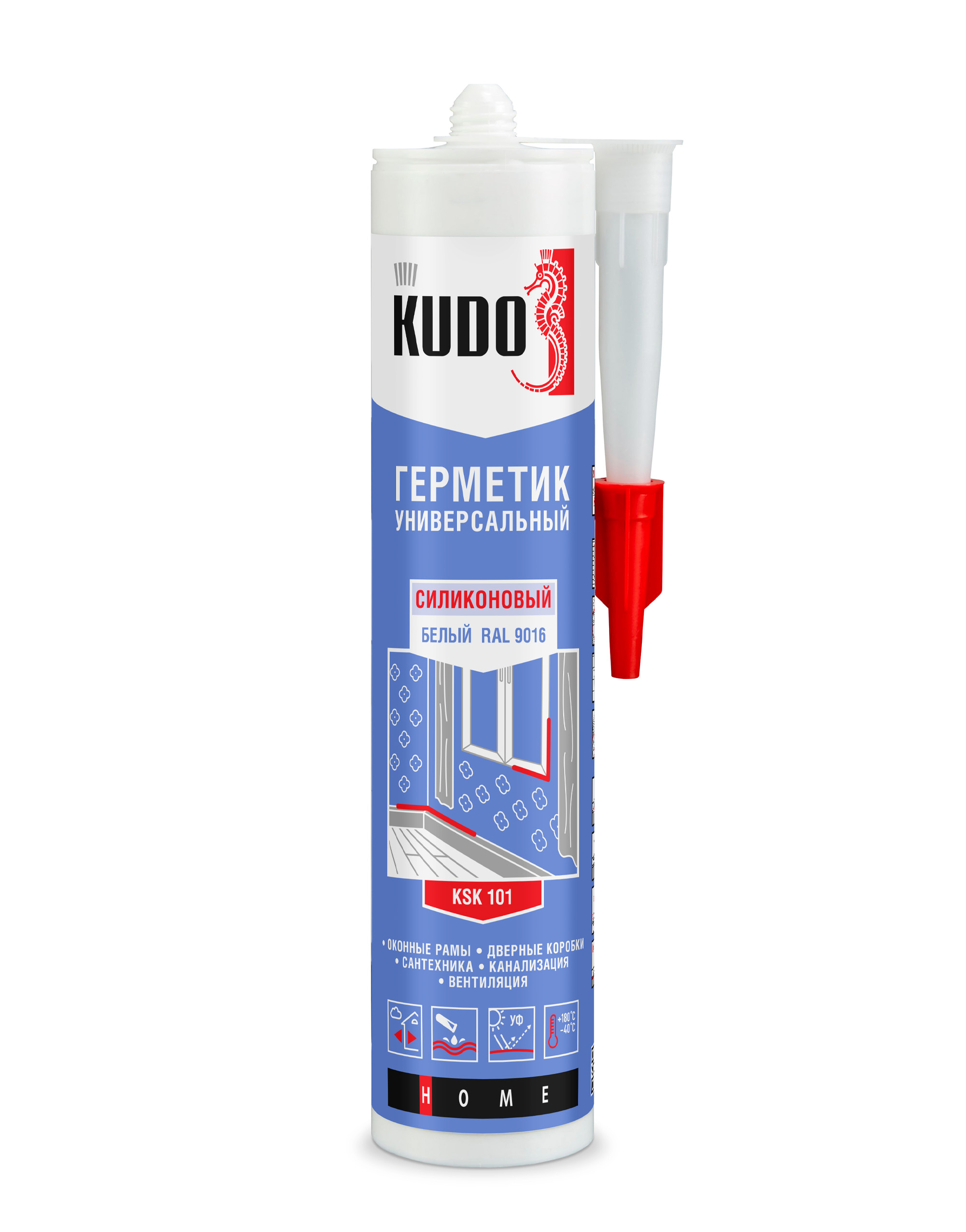 KSK101 — Герметик силиконовый KUDO универсальный белый KSK-101 KUDO