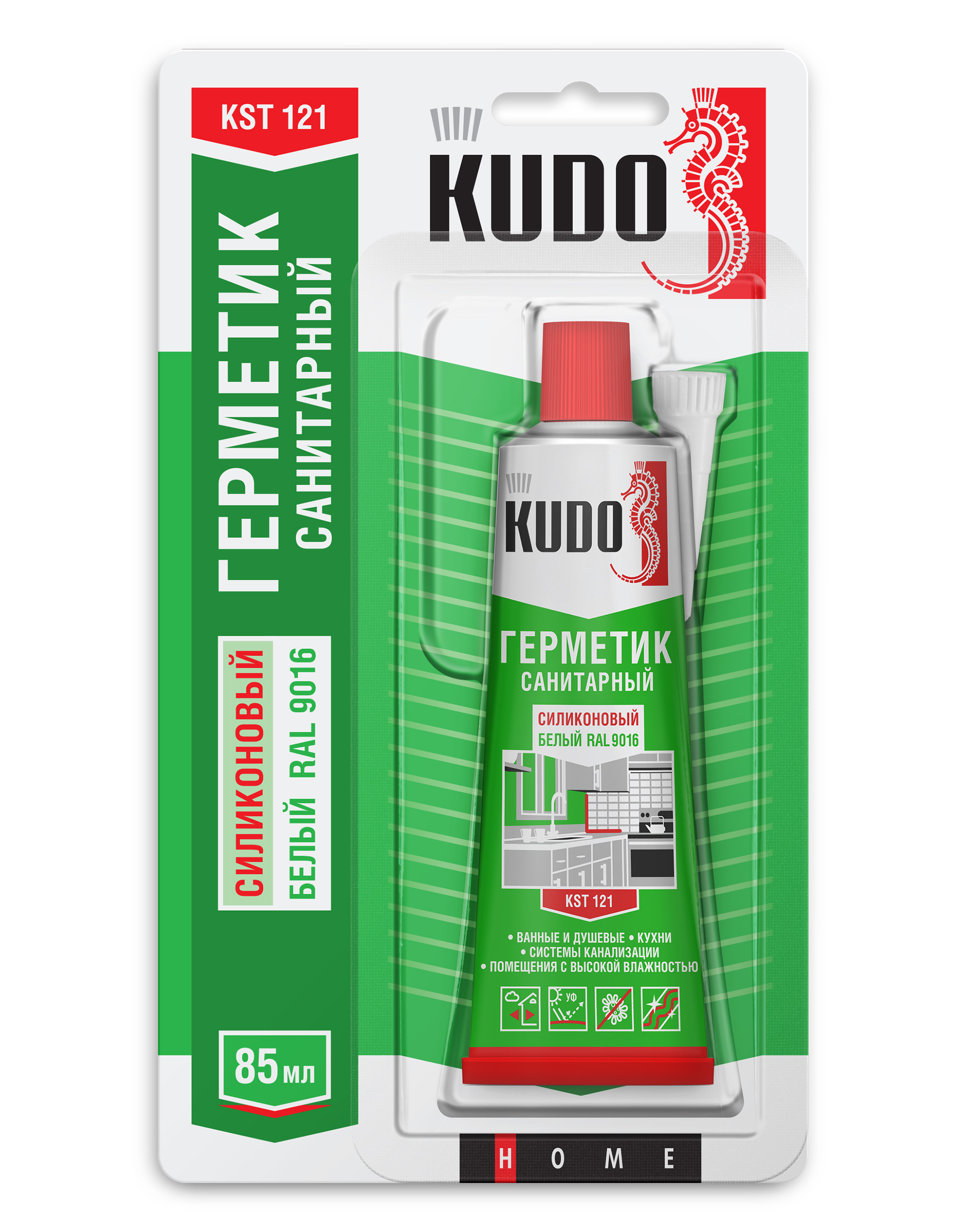 KST121 — Герметик силиконовый KUDO санитарный белый KST-121 KUDO