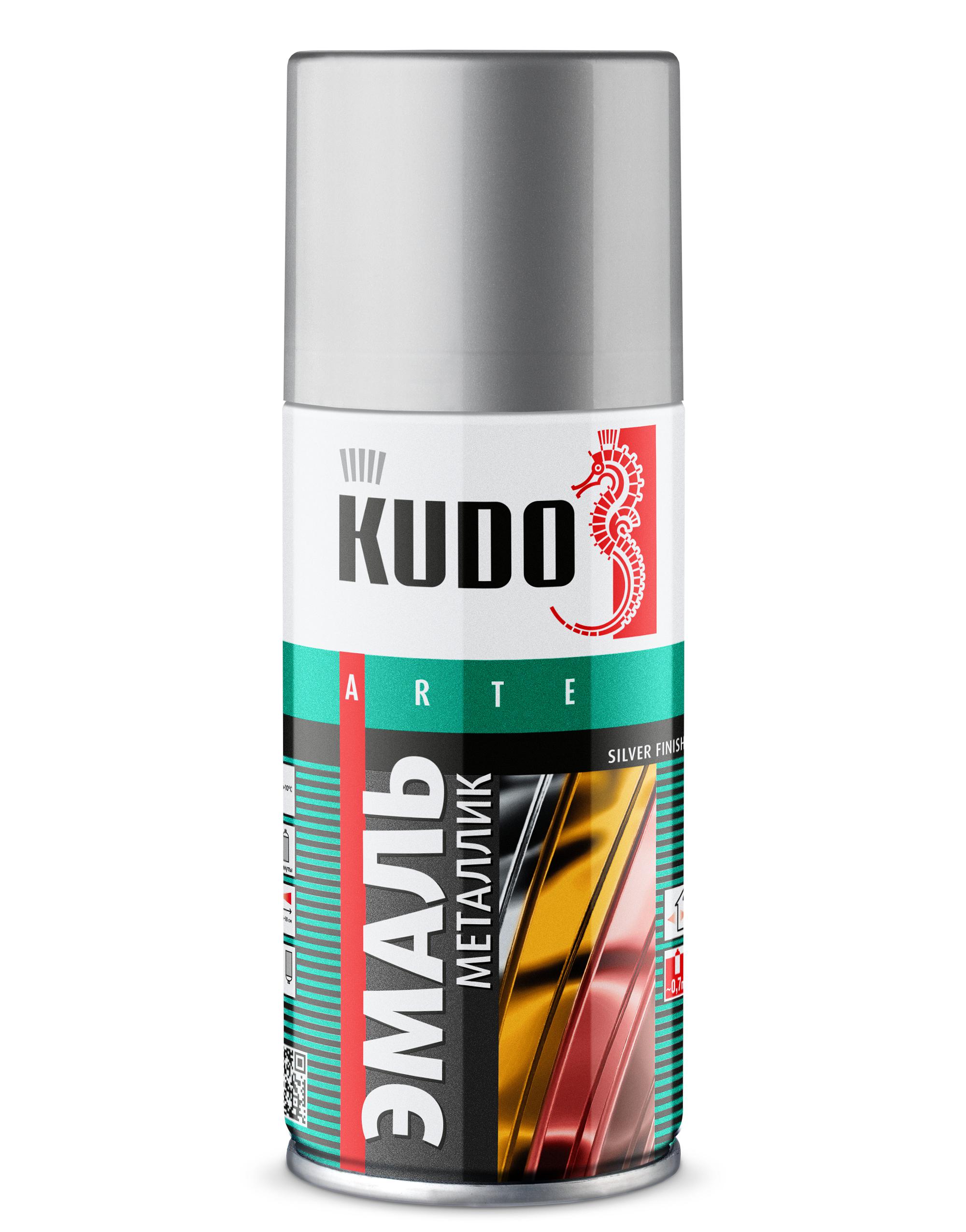 KU10271 — Эмаль универсальная металлик KUDO SILVER FINISH Хром KUDO