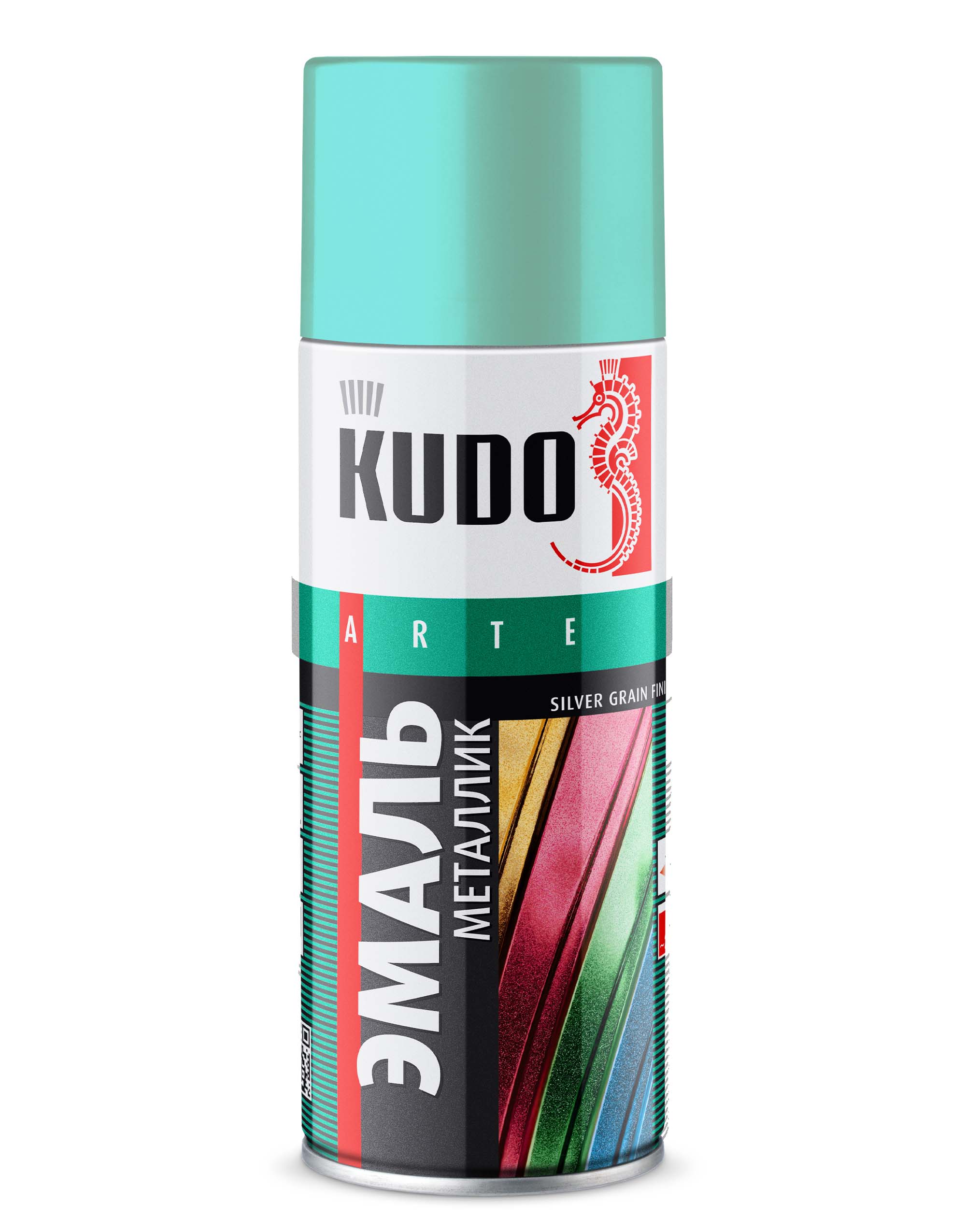 KU1055 — Эмаль универсальная металлик KUDO SILVER GRAIN FINISH Бирюза KUDO
