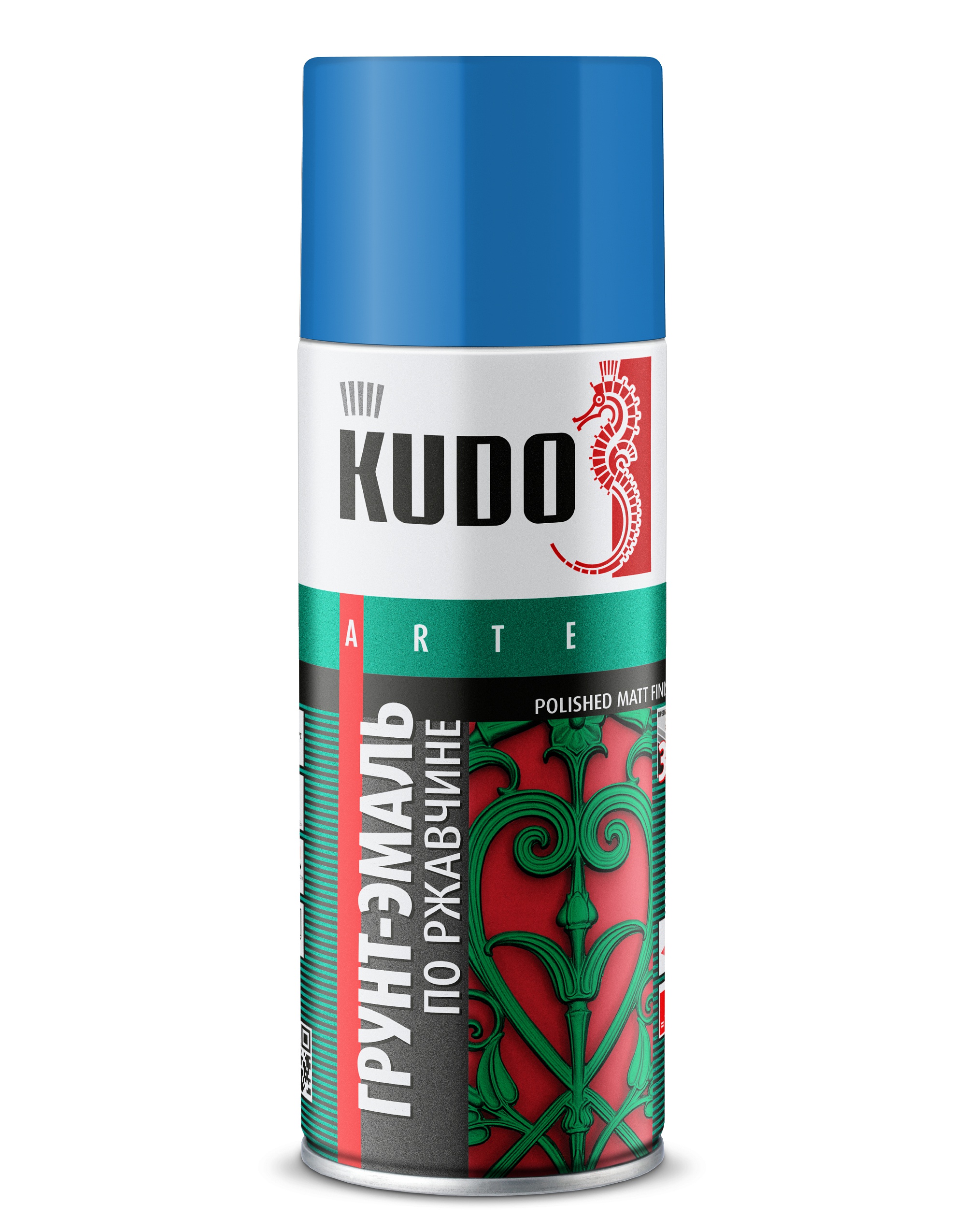 KU315015 — Грунт-эмаль гладкая матовая по ржавчине KUDO Небесно-синяя KUDO