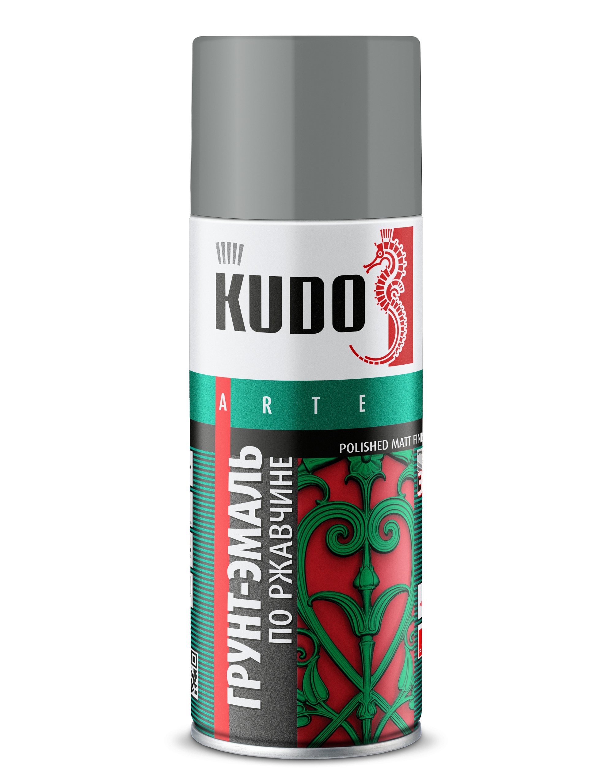 KU317042 — Грунт-эмаль гладкая матовая по ржавчине KUDO Серая насыщенная KUDO