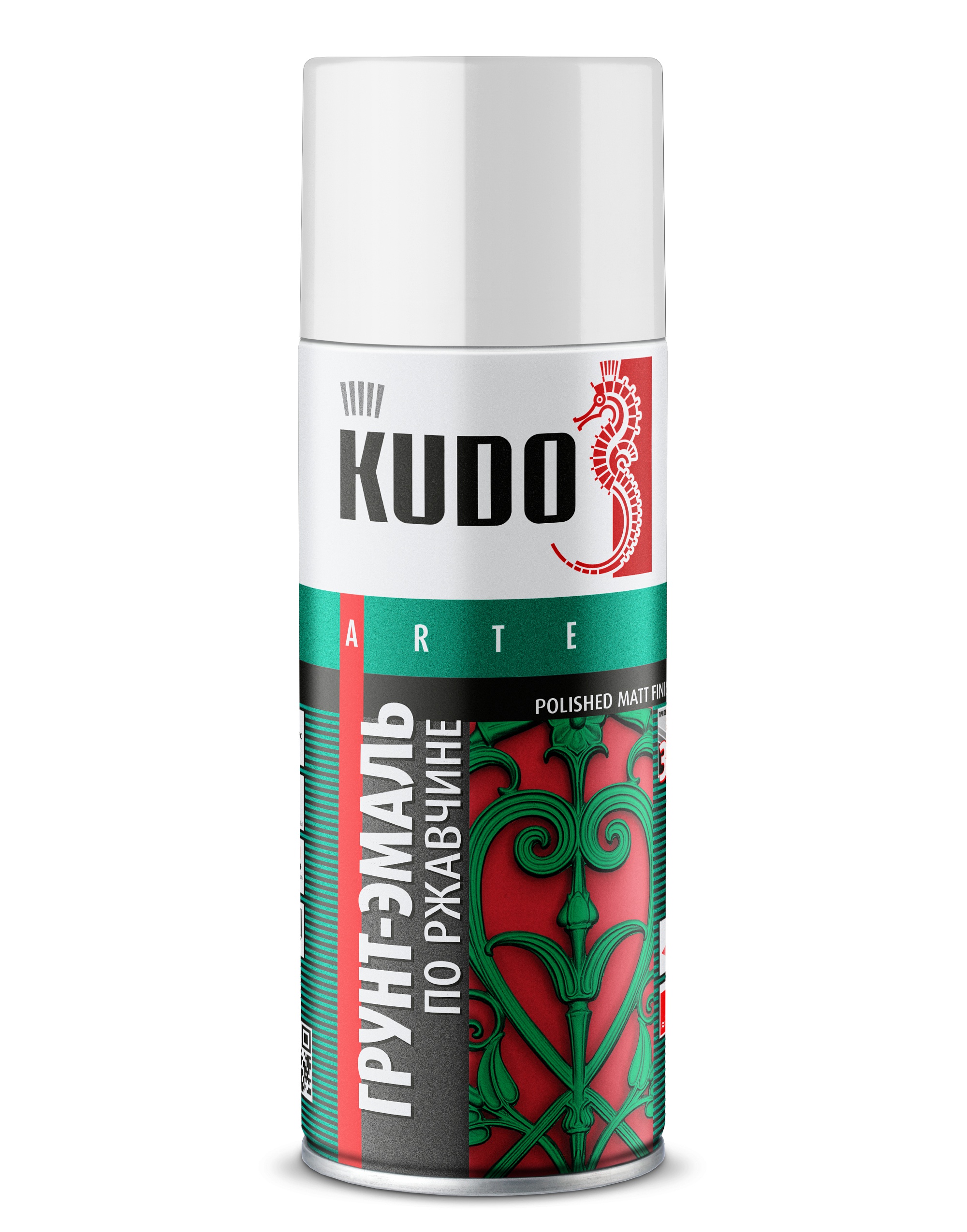 KU319003 — Грунт-эмаль гладкая матовая по ржавчине KUDO Сигнальная белая KUDO