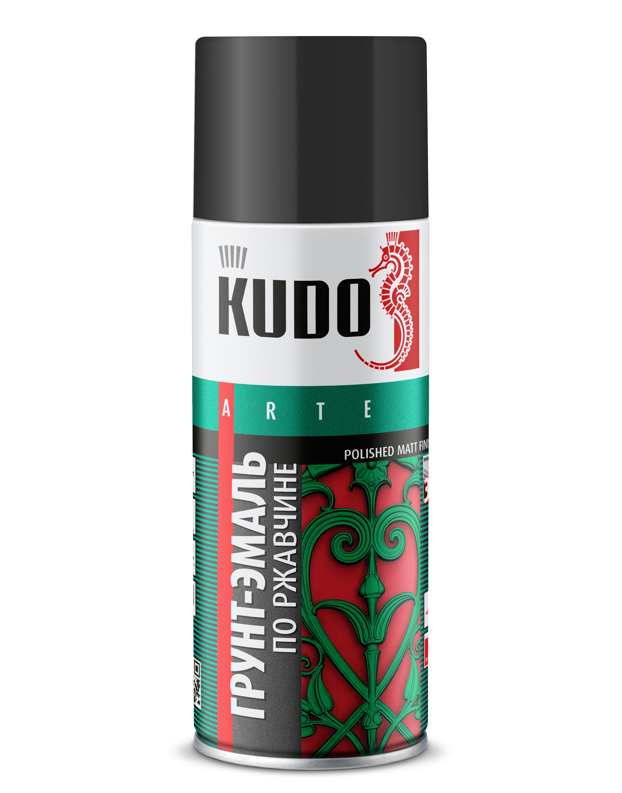 KU319005 — Грунт-эмаль гладкая матовая по ржавчине KUDO Угольно-чёрная KUDO