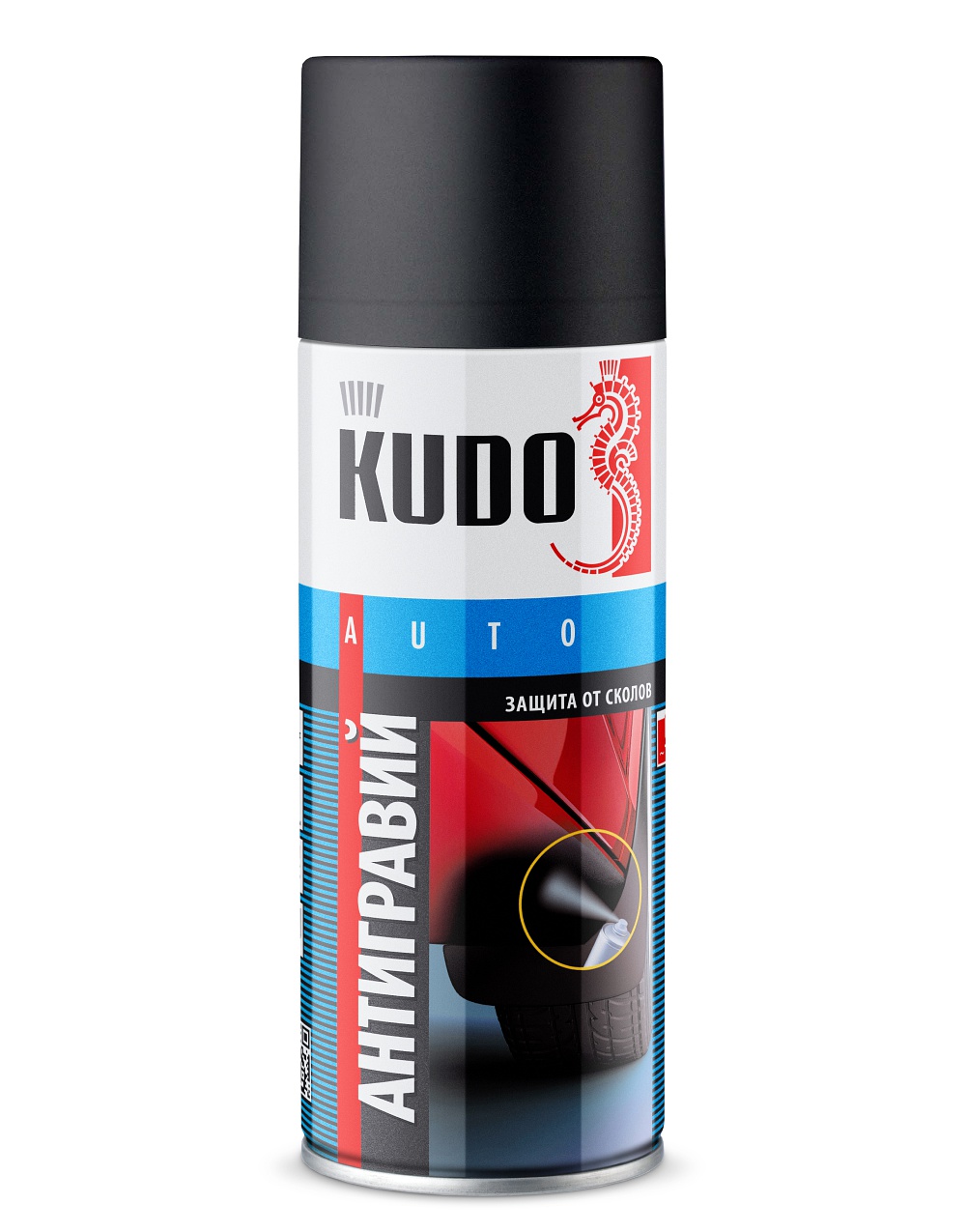 KU5222 — Антигравий спрей черный 520мл KUDO KUDO