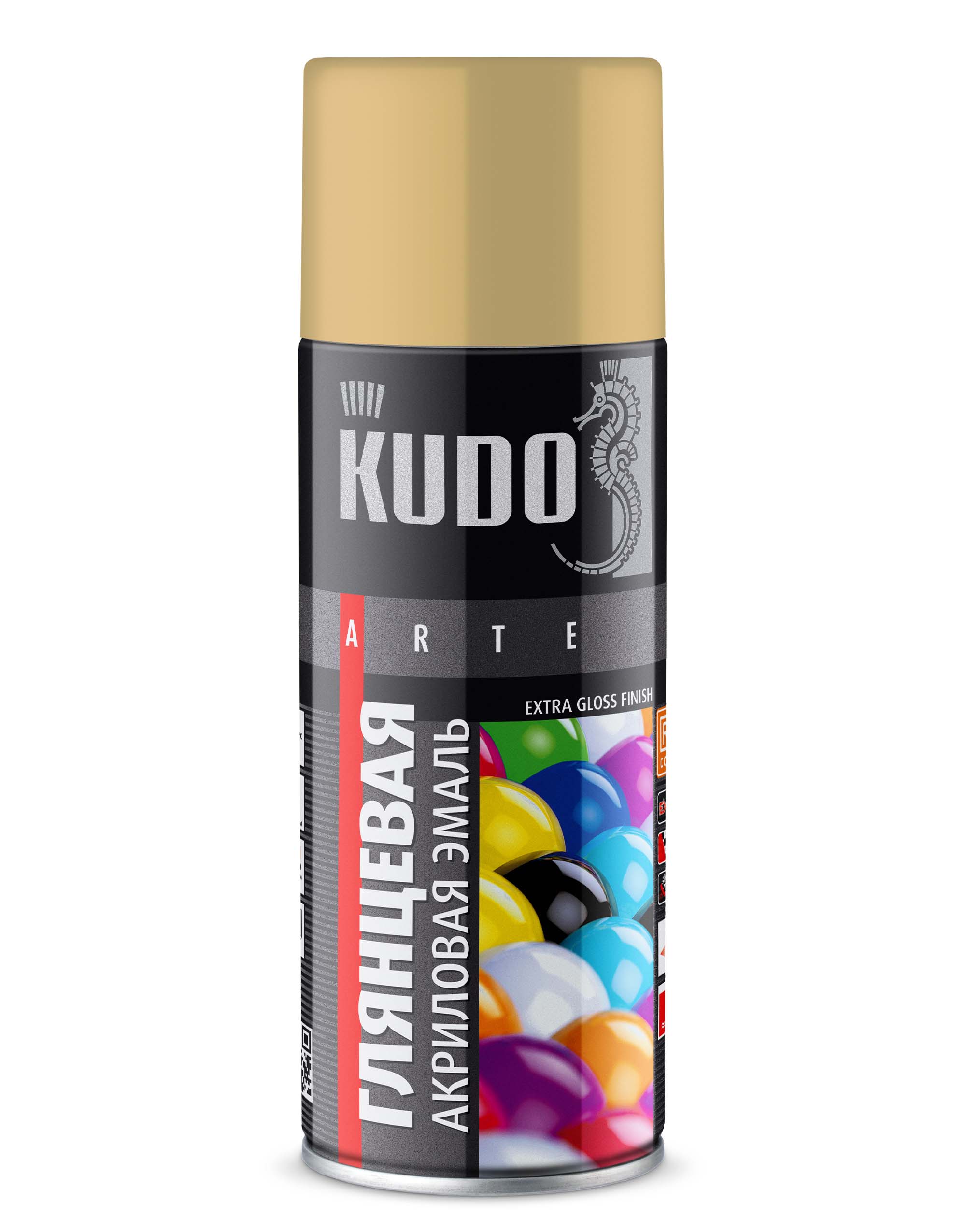 KUA1001 — Эмаль универсальная KUDO акриловая быстросохнущая RAL Бежевая глянцевая RAL 1001 KUDO