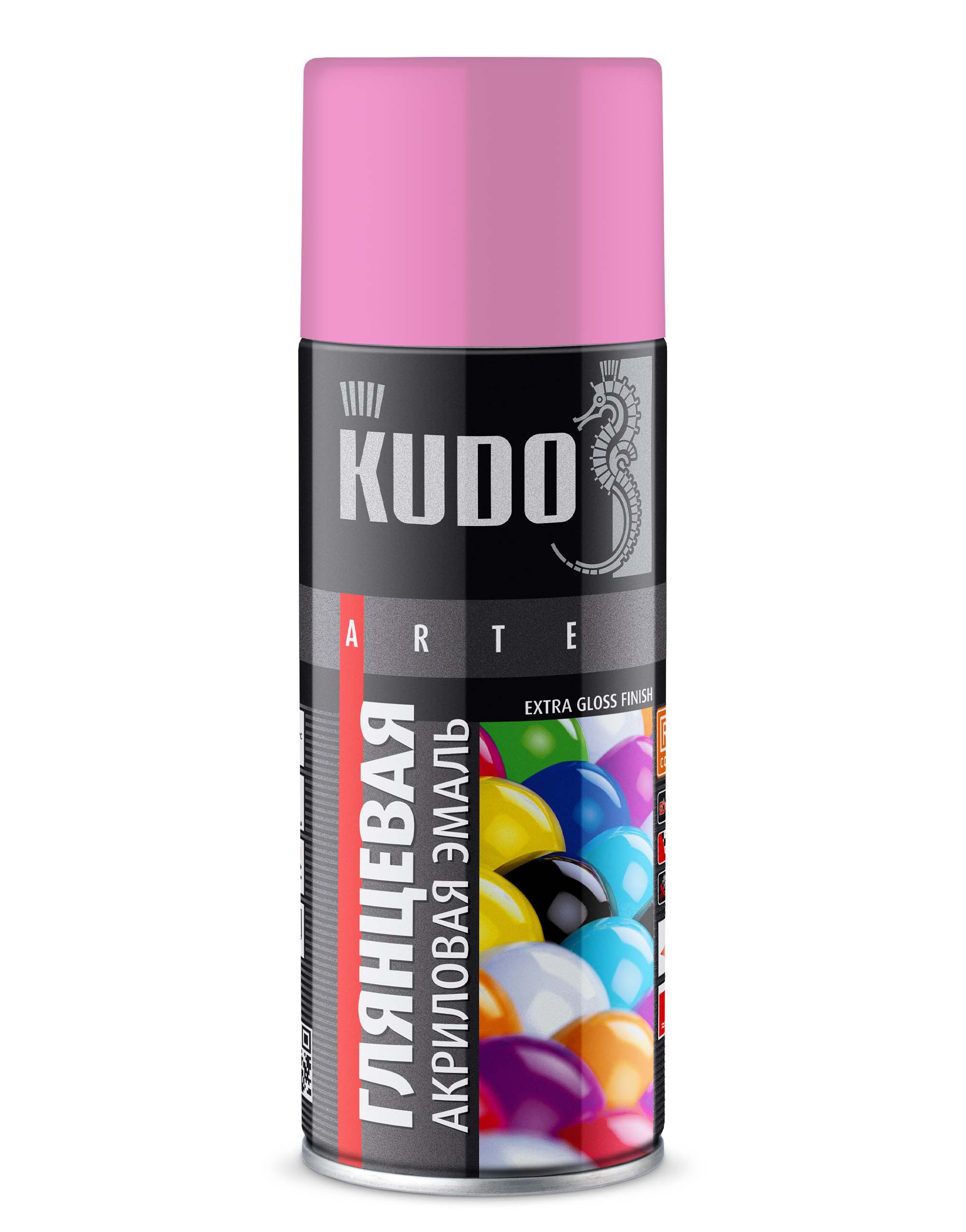 KUA3015 — Эмаль универсальная KUDO акриловая быстросохнущая RAL Розовая глянцевая RAL 3015 KUDO