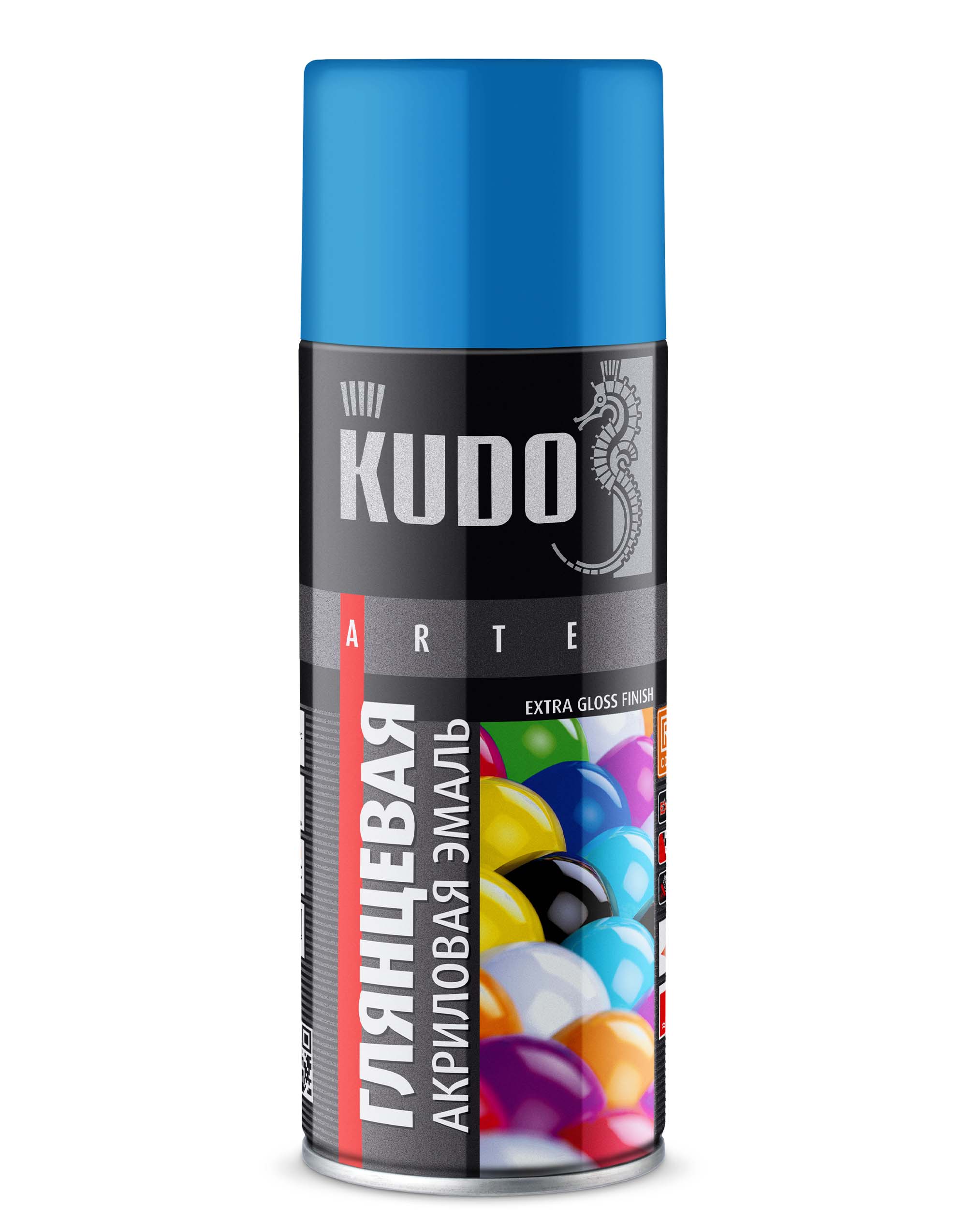 KUA5012 — Эмаль универсальная KUDO акриловая быстросохнущая RAL Голубая глянцевая RAL 5012 KUDO