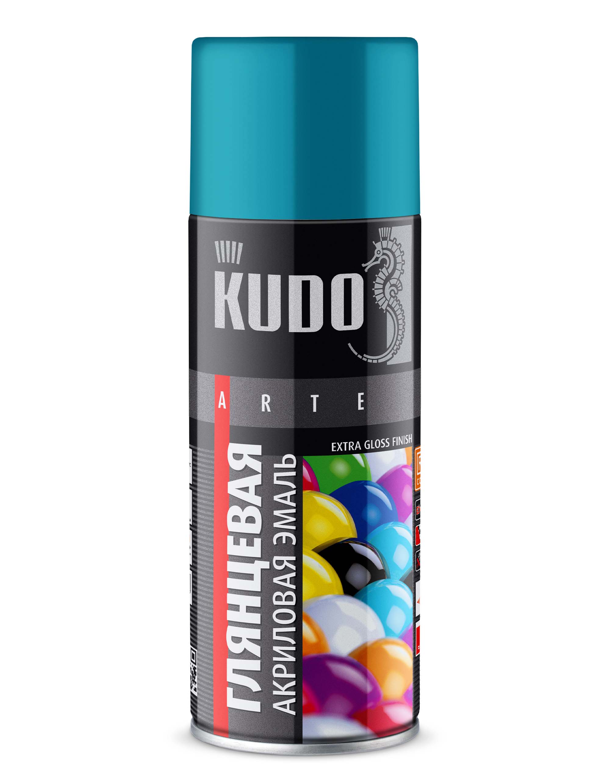 KUA5018 — Эмаль универсальная KUDO акриловая быстросохнущая RAL Бирюзовая глянцевая RAL 5018 KUDO