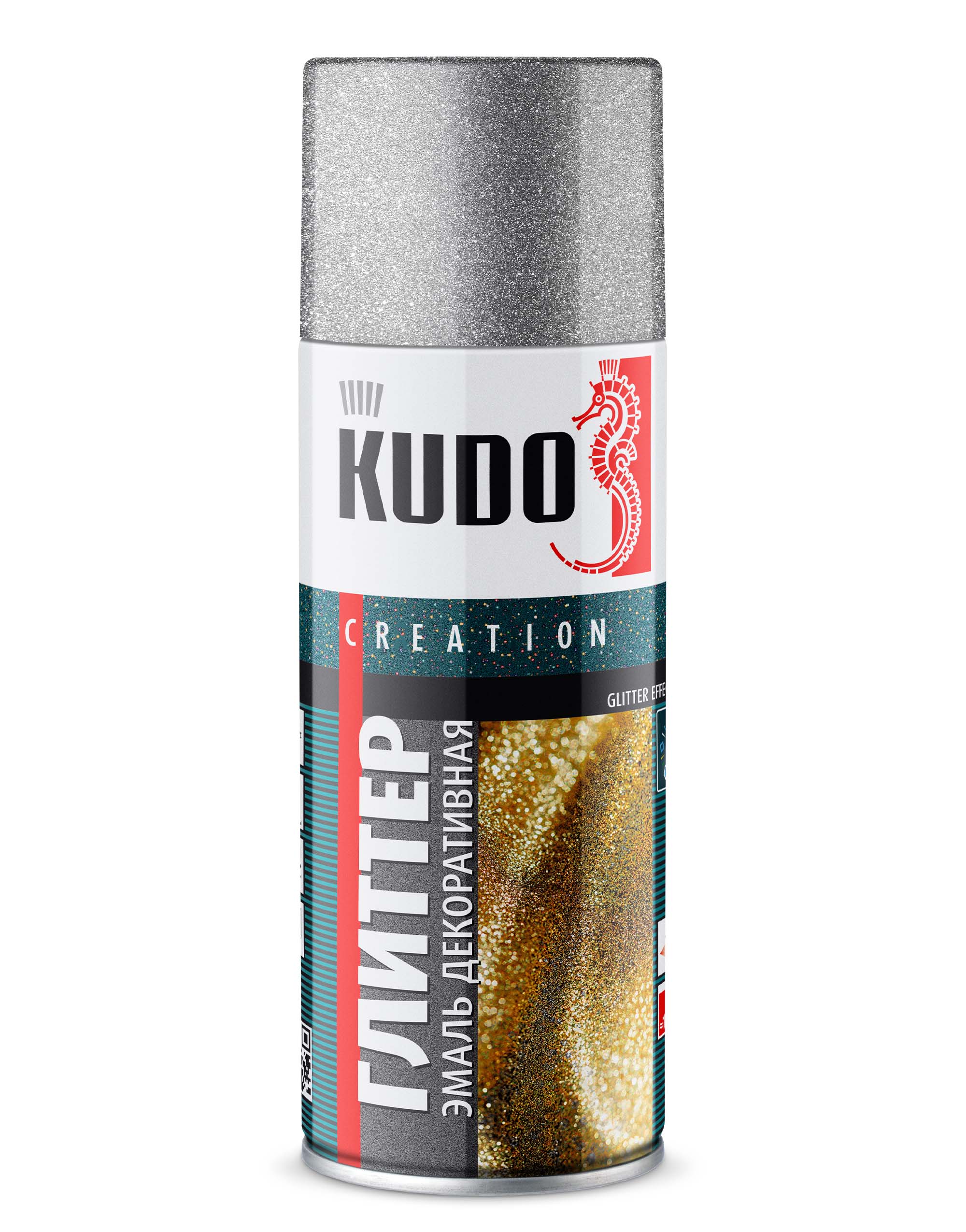 KUC202 — Эмаль декоративная KUDO «Глиттер» Серебро KUDO