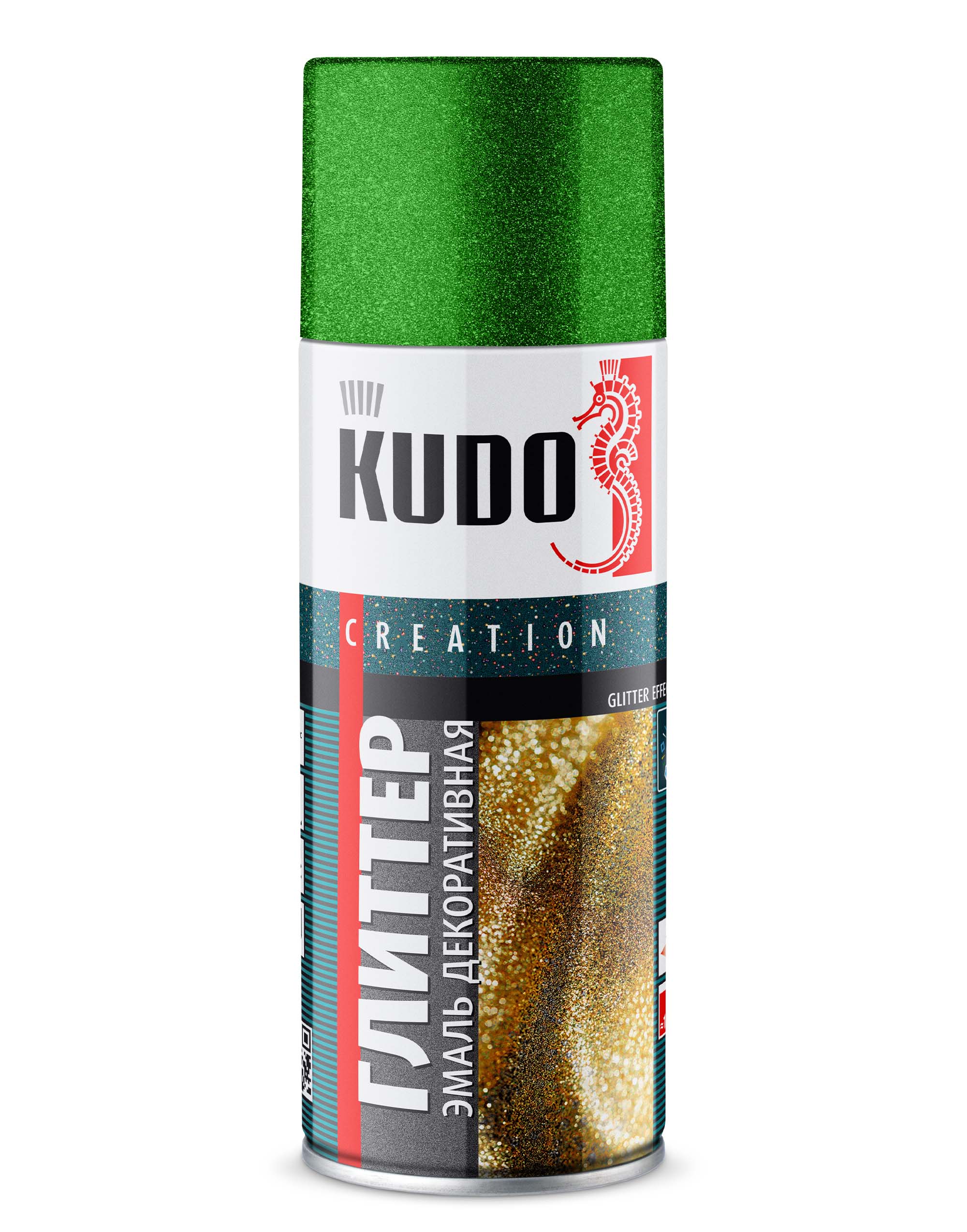 KUC203 — Эмаль декоративная KUDO «Глиттер» Зелёный KUDO