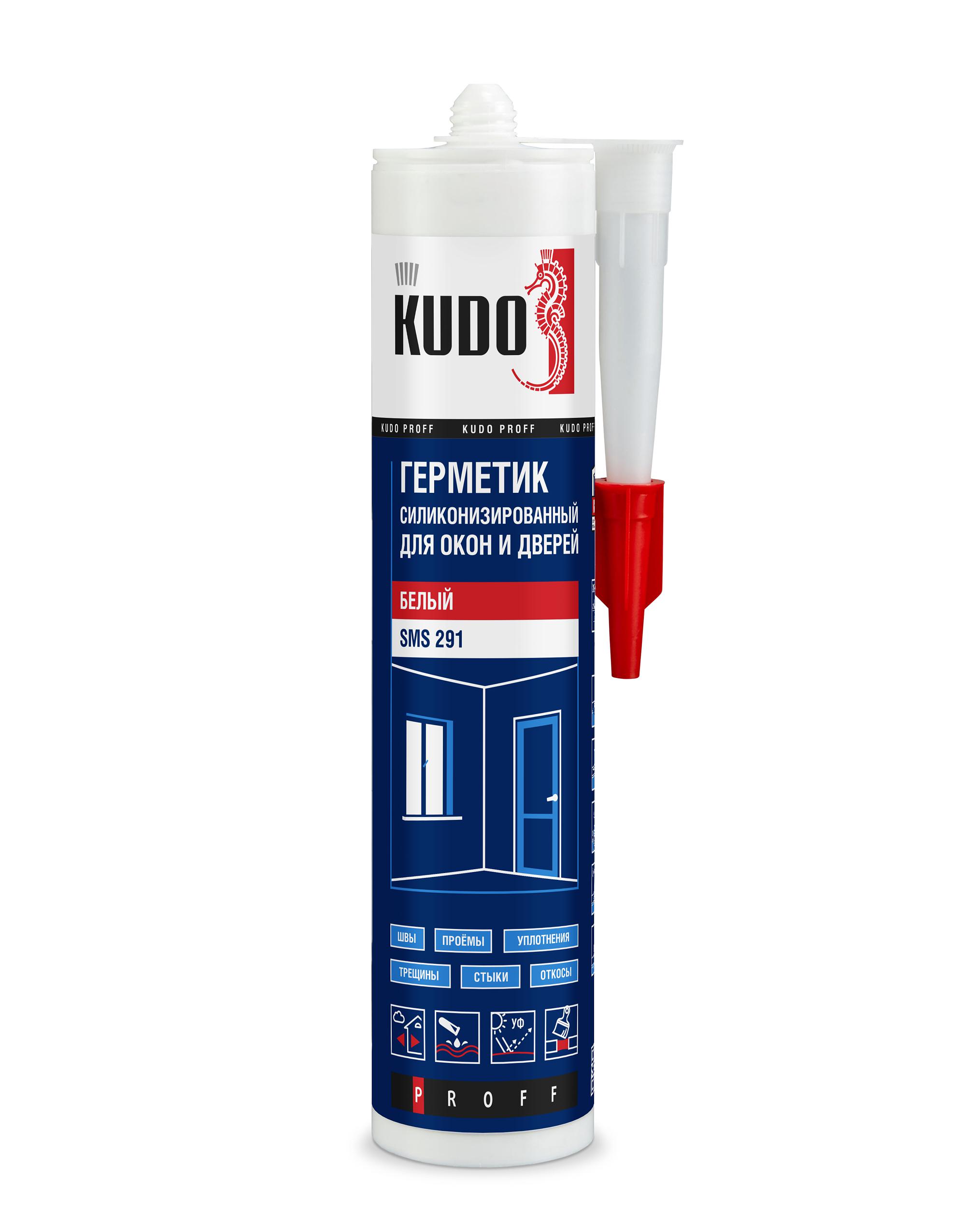 SMS291 — Герметик силиконизированный KUDO для окон и дверей белый SMS-291 KUDO