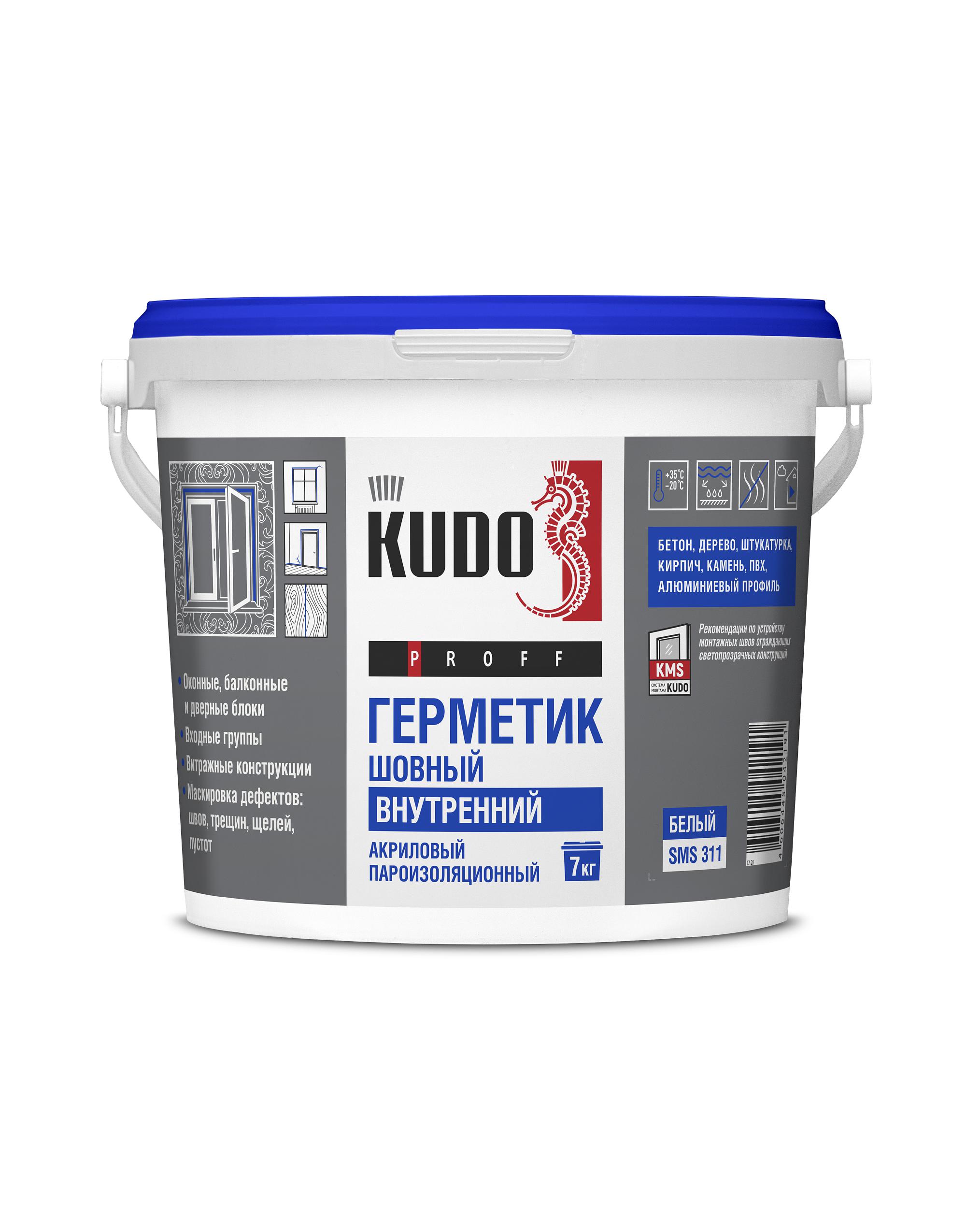 SMS311 — Герметик акриловый KUDO PROFF пароизоляционный шовный внутренний белый SMS-311 KUDO