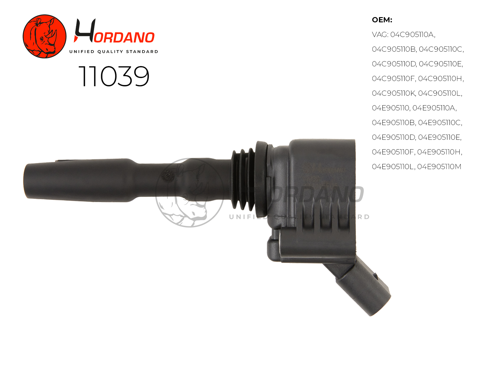 11039 — Катушка зажигания\ SKODA OCTAVIA (5E3) 11,12- 1.4 TSI HORDANO