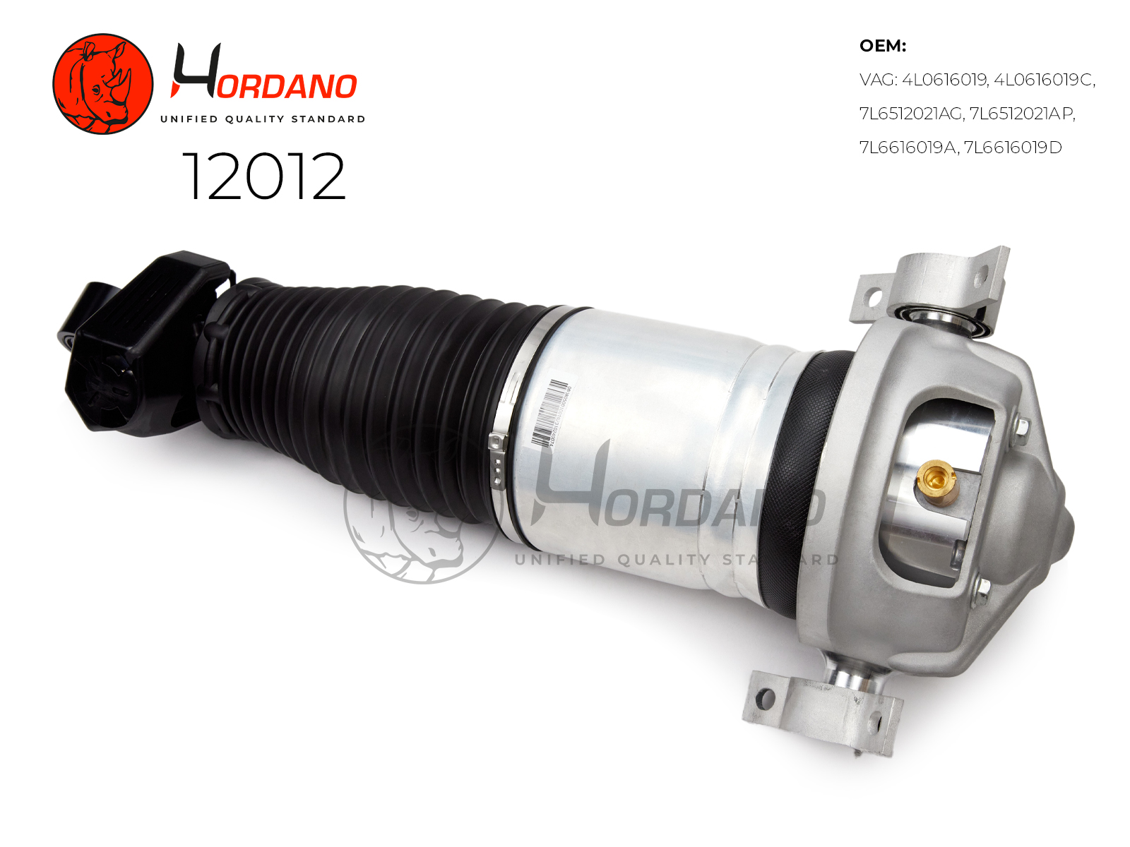 12012 — Амортизатор пневматический задний, левый\ VOLKSWAGEN TOUAREG GP (2003-2010) HORDANO