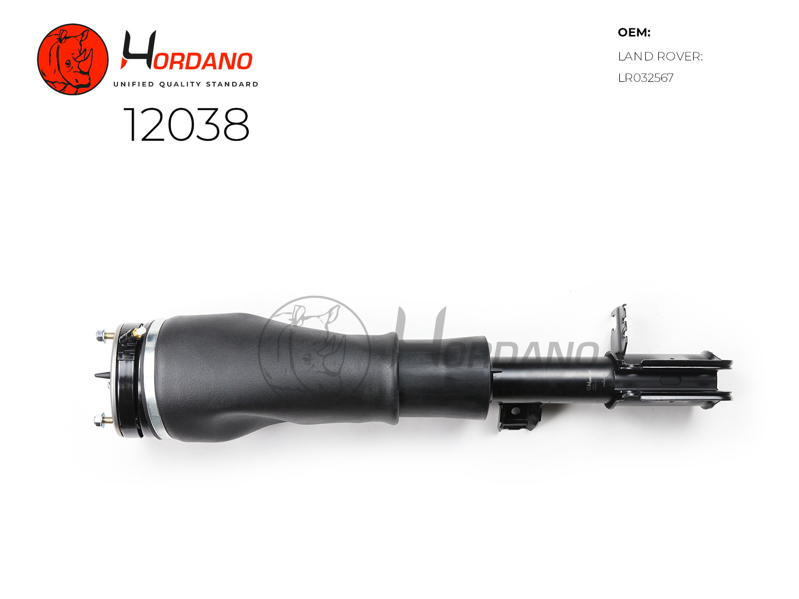 12038 — Передний пневматический амортизатор левый LAND ROVER Range Rover L322 (2002-2012) HORDANO