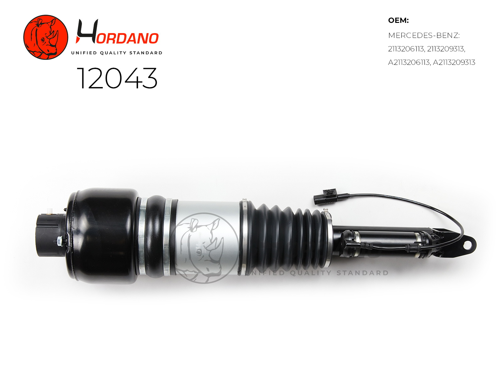 12043 — Амортизатор пневматический передний, левый\ Mercedes-Benz CLS-Class W219 (2004-2010) HORDANO