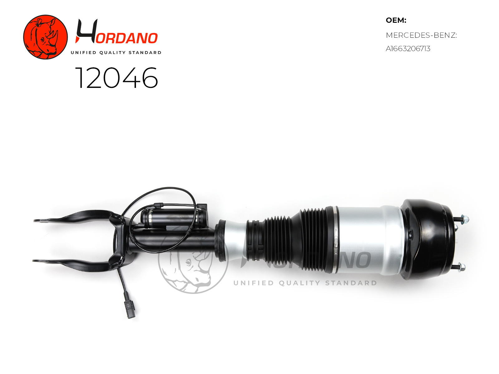 12046 — Амортизатор пневматический передний, левый\ Mercedes-Benz GL-Class X166 (2012-2016) HORDANO