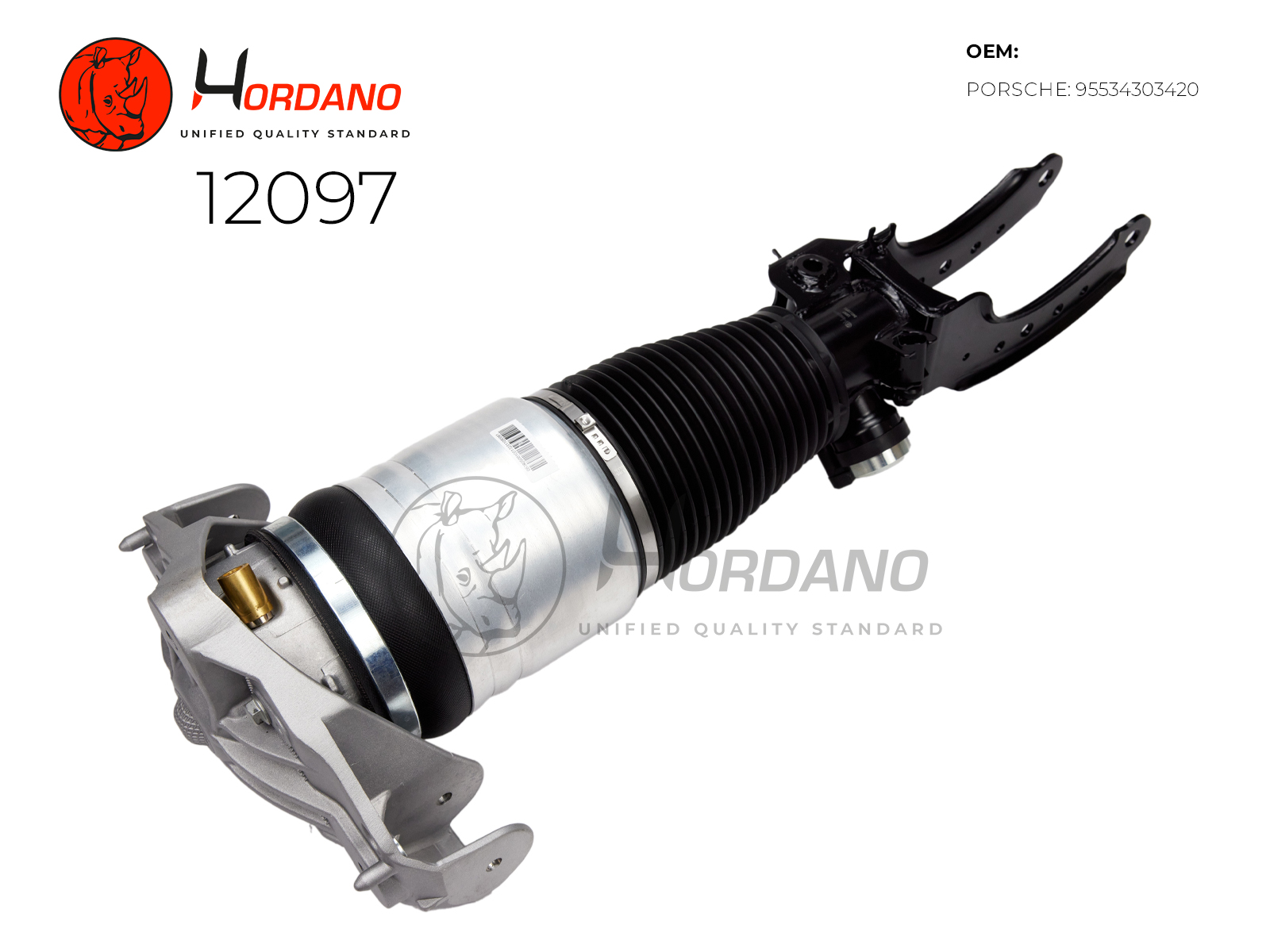 12097 — Амортизатор пневматический передний, правый\ PORSCHE CAYENNE 955/957 (2002-2010) HORDANO
