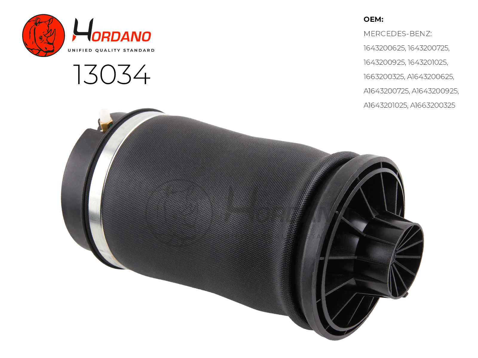 13034 — Пневмоподушка задний\ MERCEDES-BENZ GLS-CLASS X166 (2015-2019) HORDANO