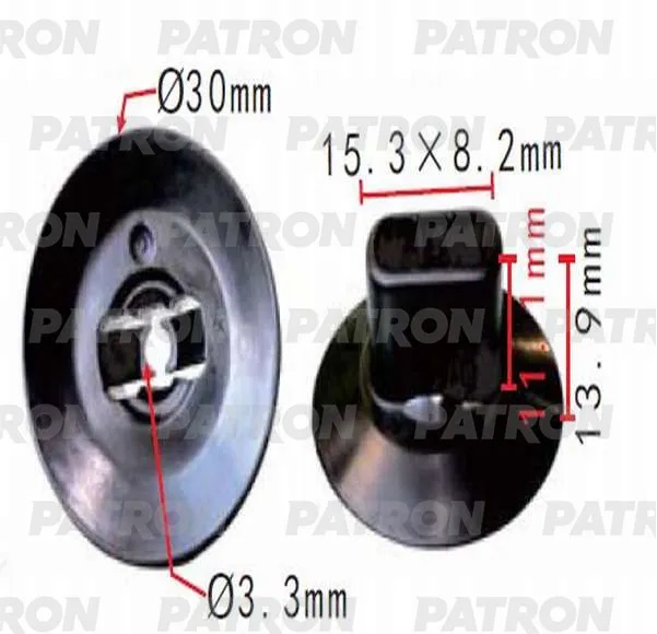 P370178A — КЛИПСА ПЛАСТМАССОВАЯ УПАКОВКА 100ШТ RENAULT ПРИМЕНЯЕМОСТЬ ЗАЩИТА PATRON