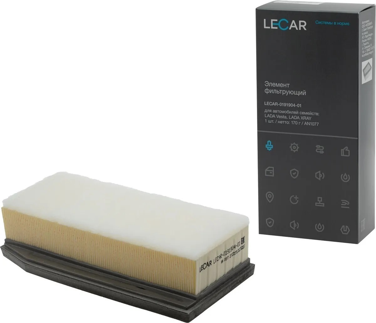 LECAR019190401 — Фильтр воздушный Lada Largus/Vesta двигат 8кл/16 кл P3M/P4M ()    Lada LECAR