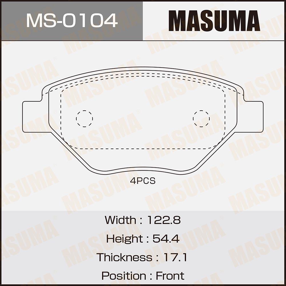 MS0104 — Колодки тормозные MASUMA