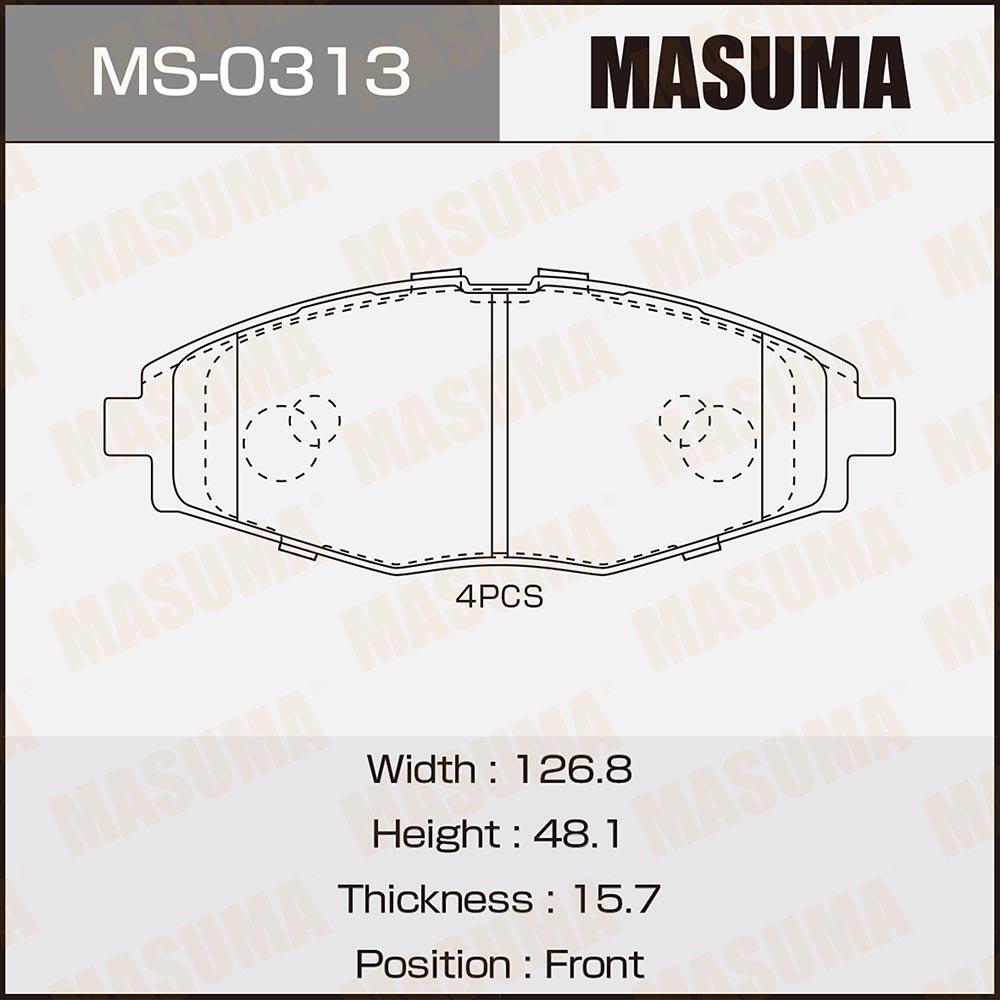 MS0313 — Колодки тормозные дисковые MASUMA