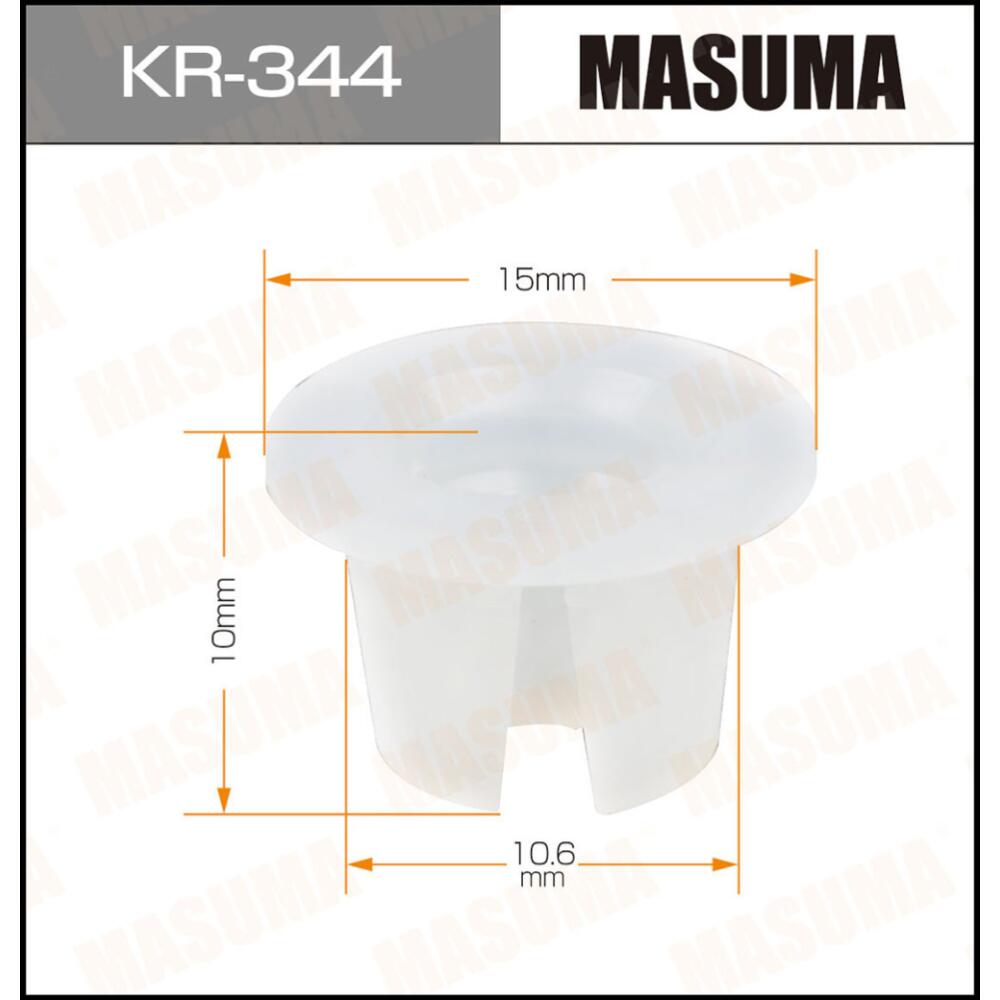 KR344 — Клипса автомобильная (автокрепеж) MASUMA 344KR уп.50 MASUMA