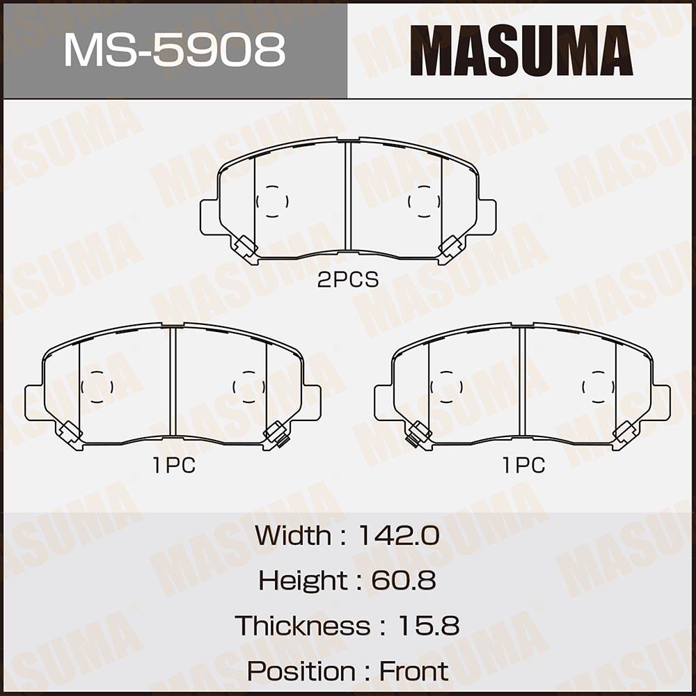 MS5908 — Колодки дисковые передние! Mazda CX-5 2.0/2.0D 11> MASUMA