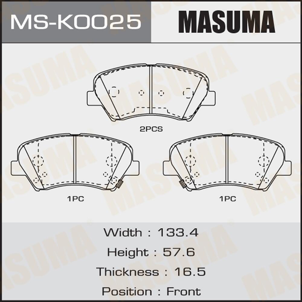 MSK0025 — Колодки передние дисковые  MASUMA