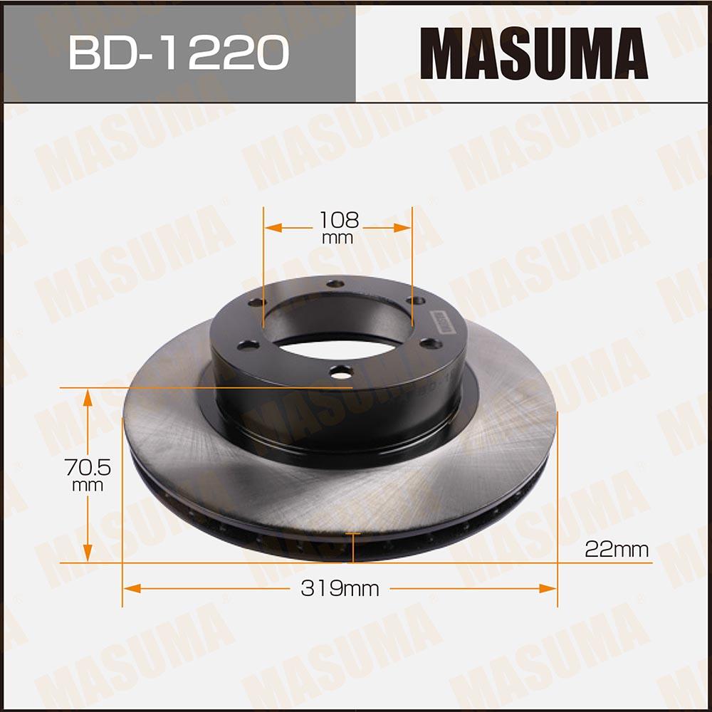 BD1220 — Диск тормозной пер. TOYOTA 4 RUNNER 95-, HILUX 97-05, LAND CRUISER 93-96, LAND CRUISER 90-95- MASUMA