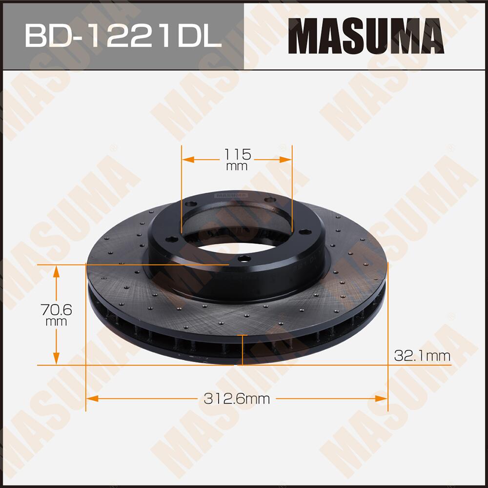 BD1221DL — Диск тормозной перфорированный MASUMA