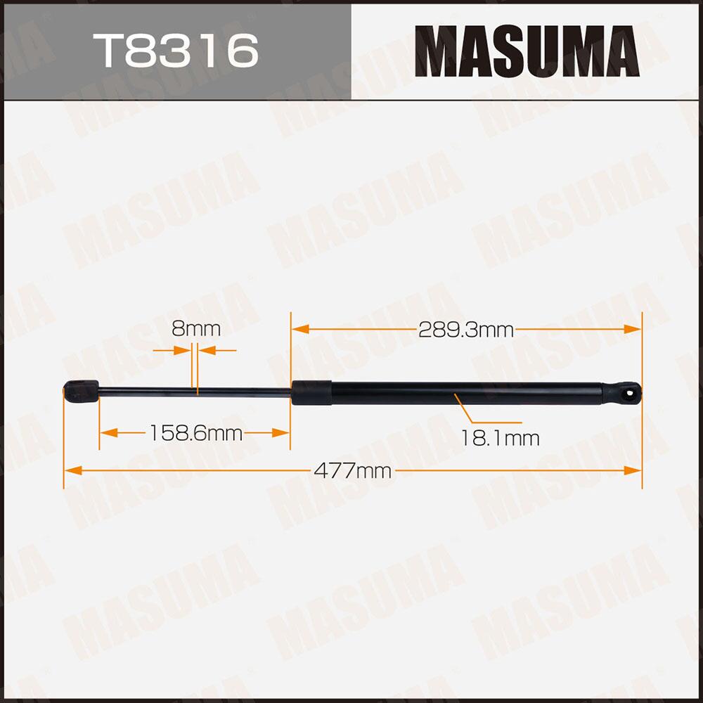 T8316 — Упор газовый багажника, L=477mm MASUMA
