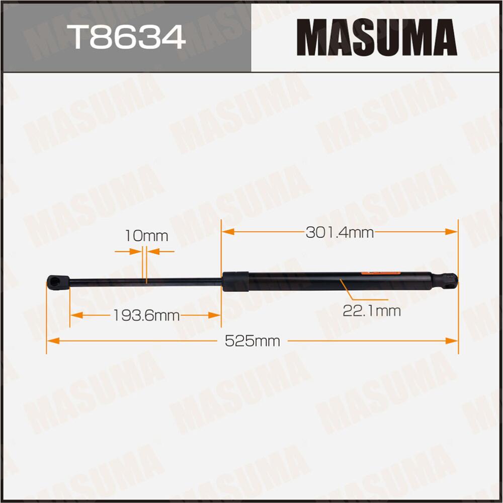 T8634 — Упор газовый багажника MASUMA L=525mm  (1/40) MASUMA