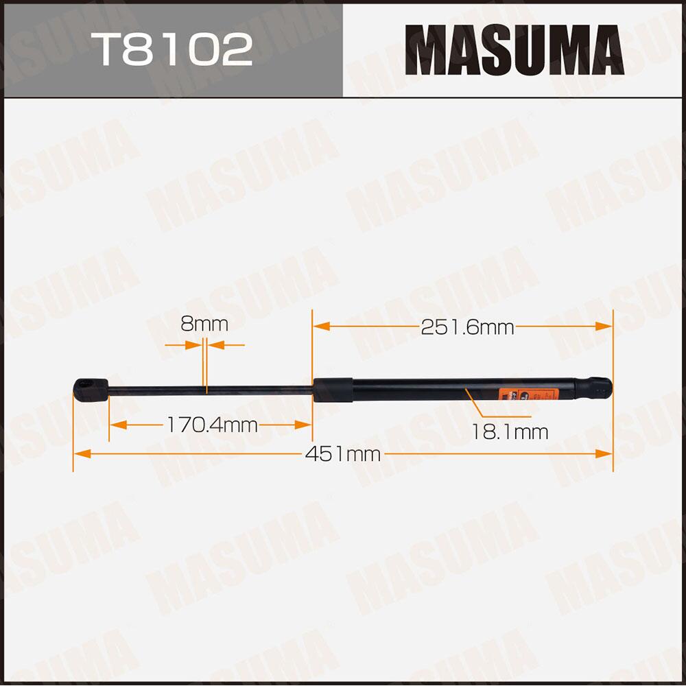 T8102 — Упор газовый багажника MASUMA, L= 451mm (1/40) MASUMA