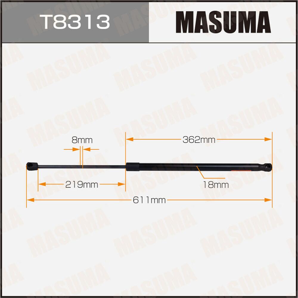 T8313 — Упор газовый багажника MASUMA, L=611MM  (1/40) MASUMA
