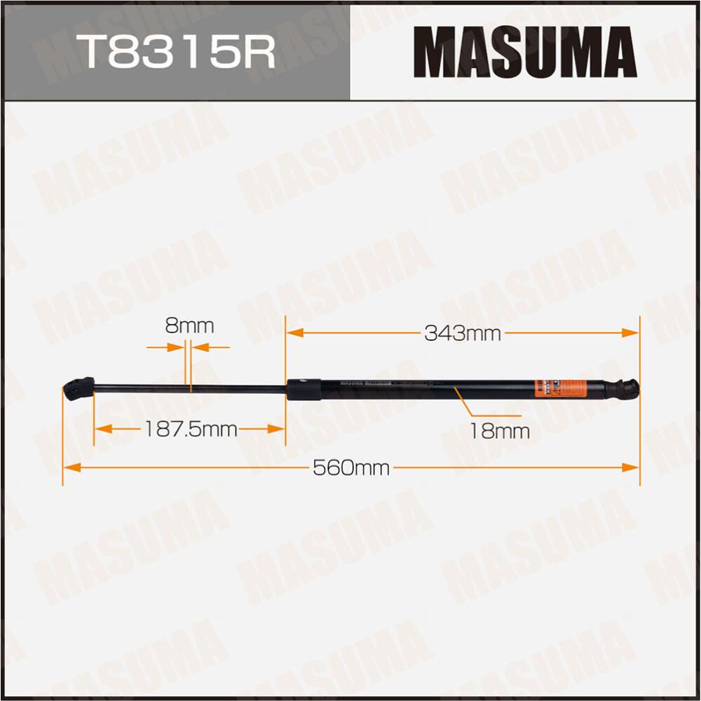 T8315R — Упор газовый багажника MASUMA, L=560MM RH (1/40) MASUMA