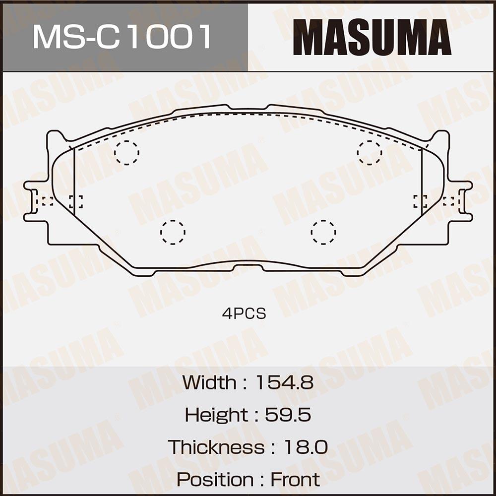 MSC1001 — Колодки дисковые MASUMA,  front (1/8) MASUMA