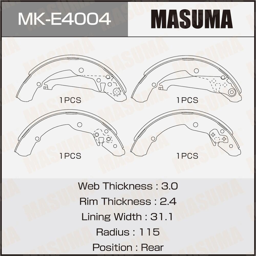 MKE4004 — Колодки барабанные MASUMA