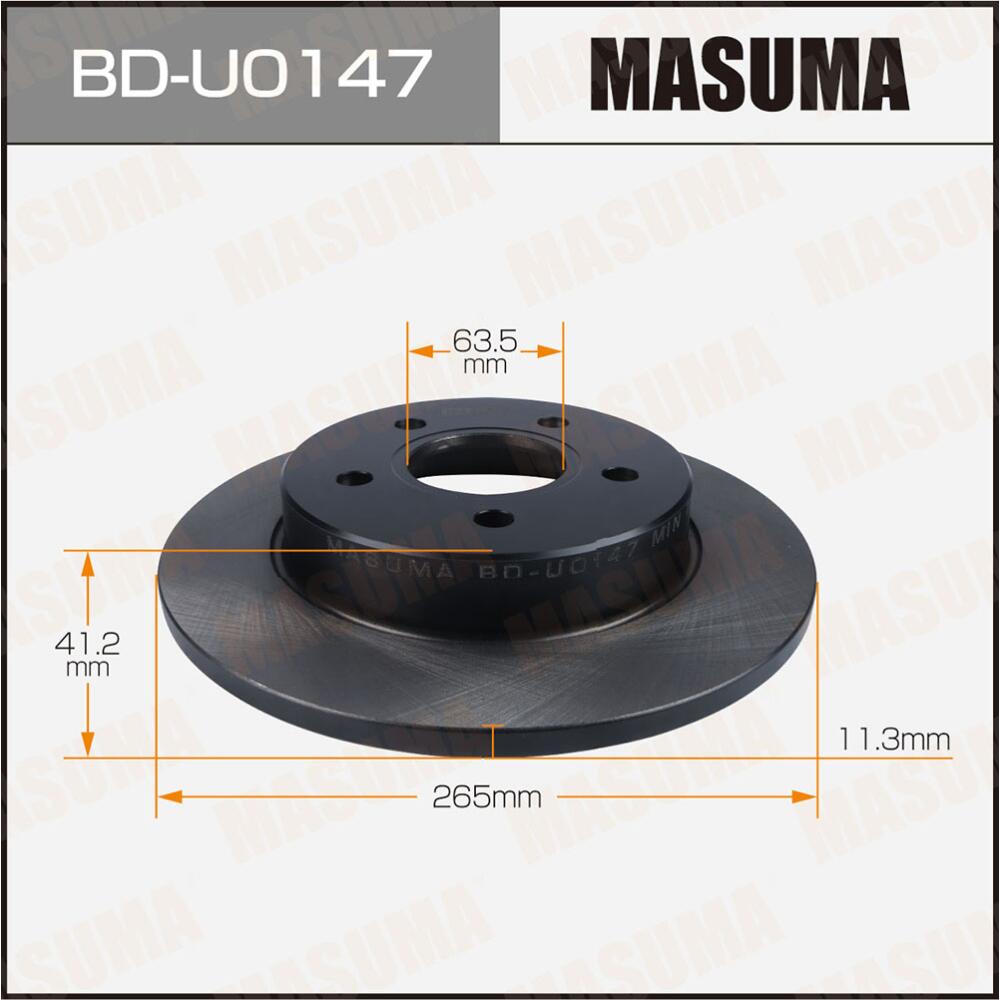 BDU0147 — Диск тормозной MASUMA,  rear  FORD FOCUS 05-11  [уп.2] MASUMA