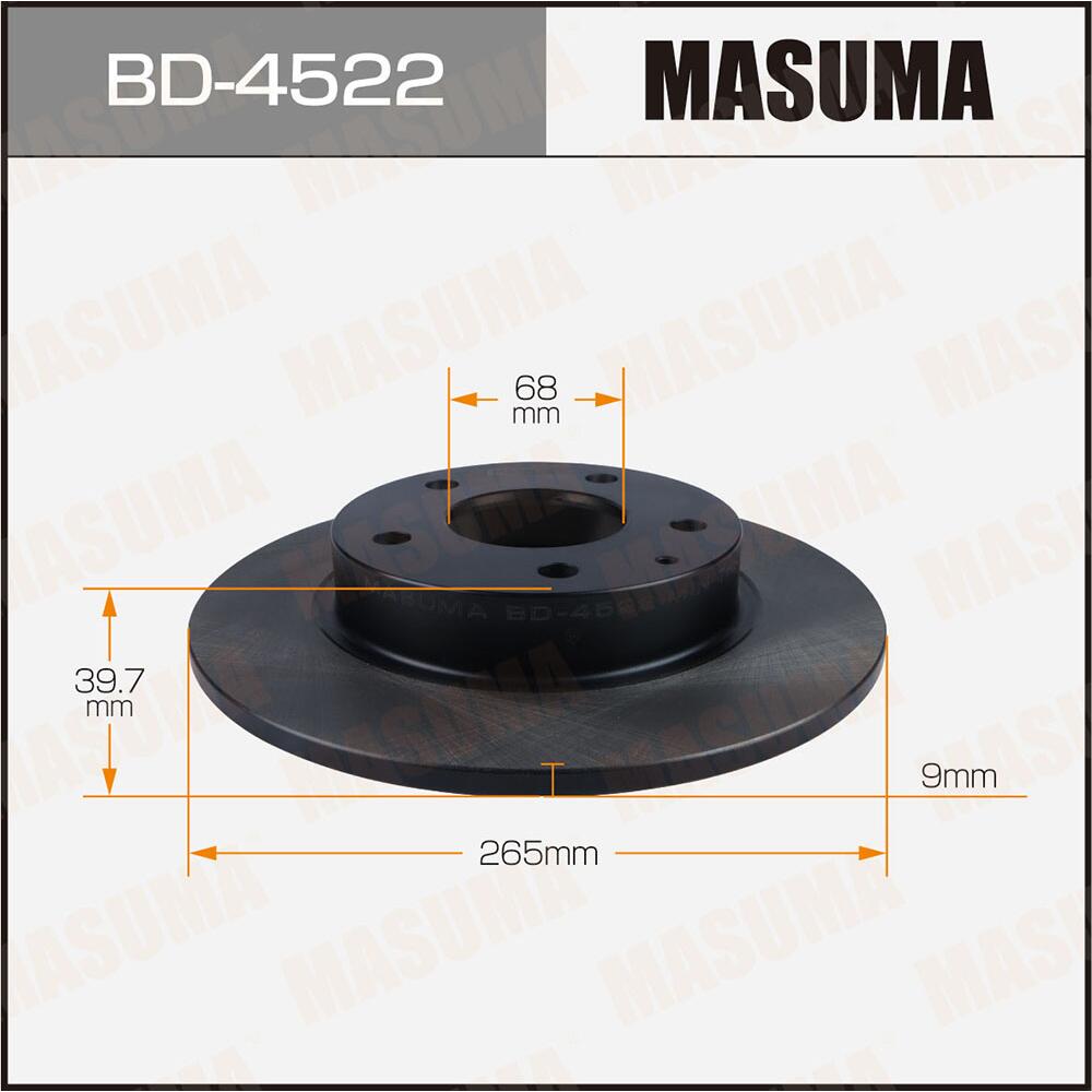 BD4522 — Диск тормозной ""MASUMA""  BD-4522 (1/2) / rear  MAZDA 3 BM#, BP# 14-20 MASUMA