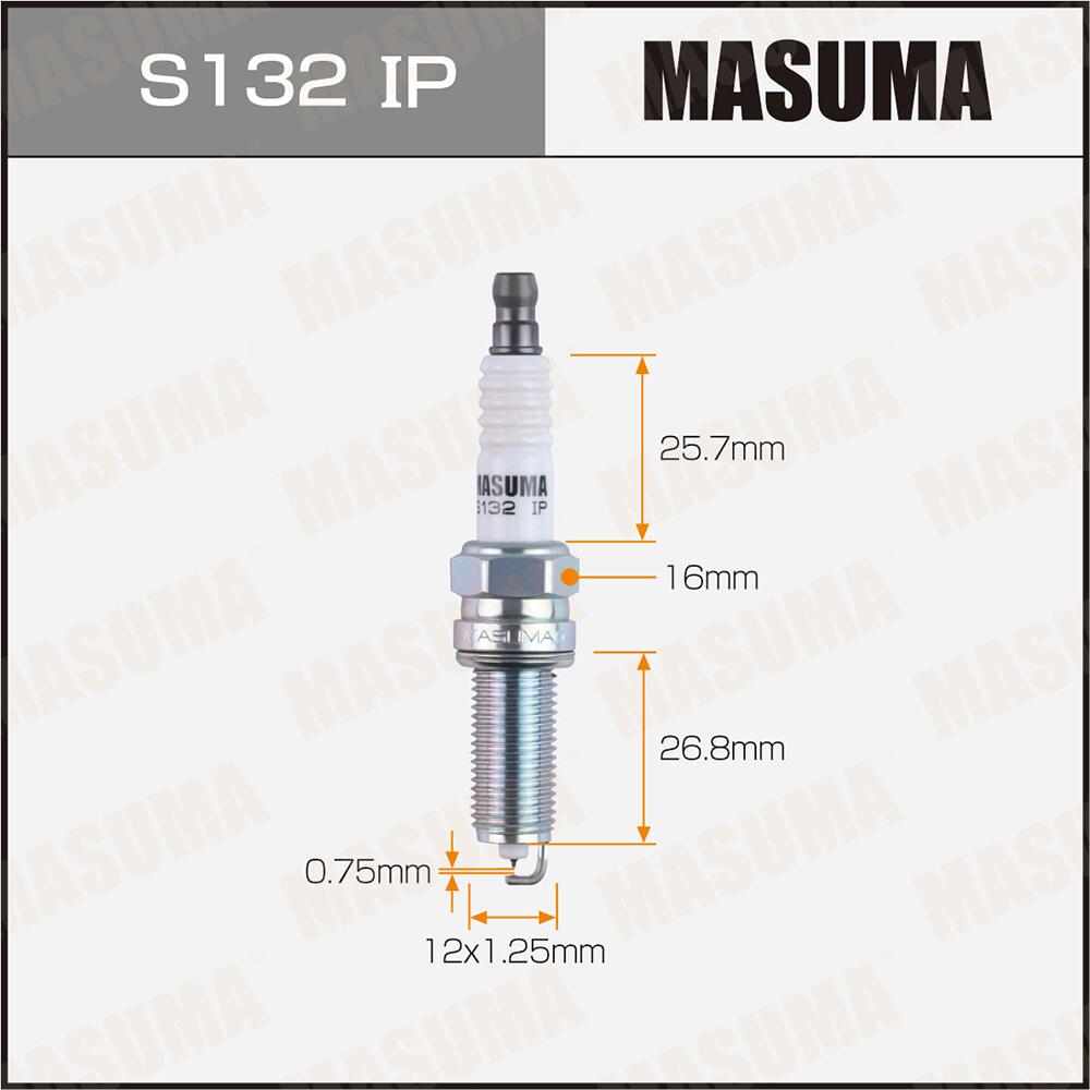 S132IP — Свеча зажигания MASUMA IRIDIUM+PLATINUM (SILKR8E7G) MASUMA