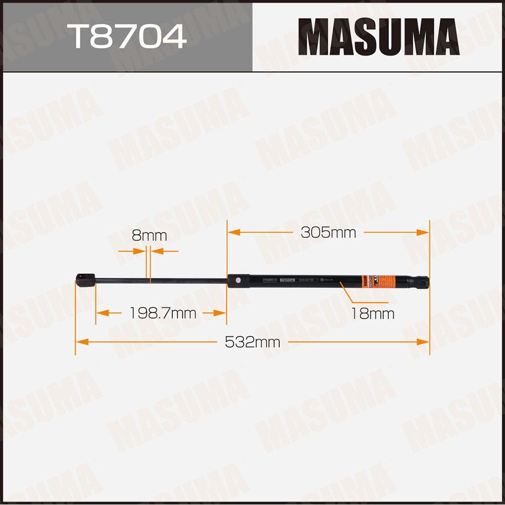 T8704 — Упор газовый ""MASUMA""  T8704 капота MASUMA