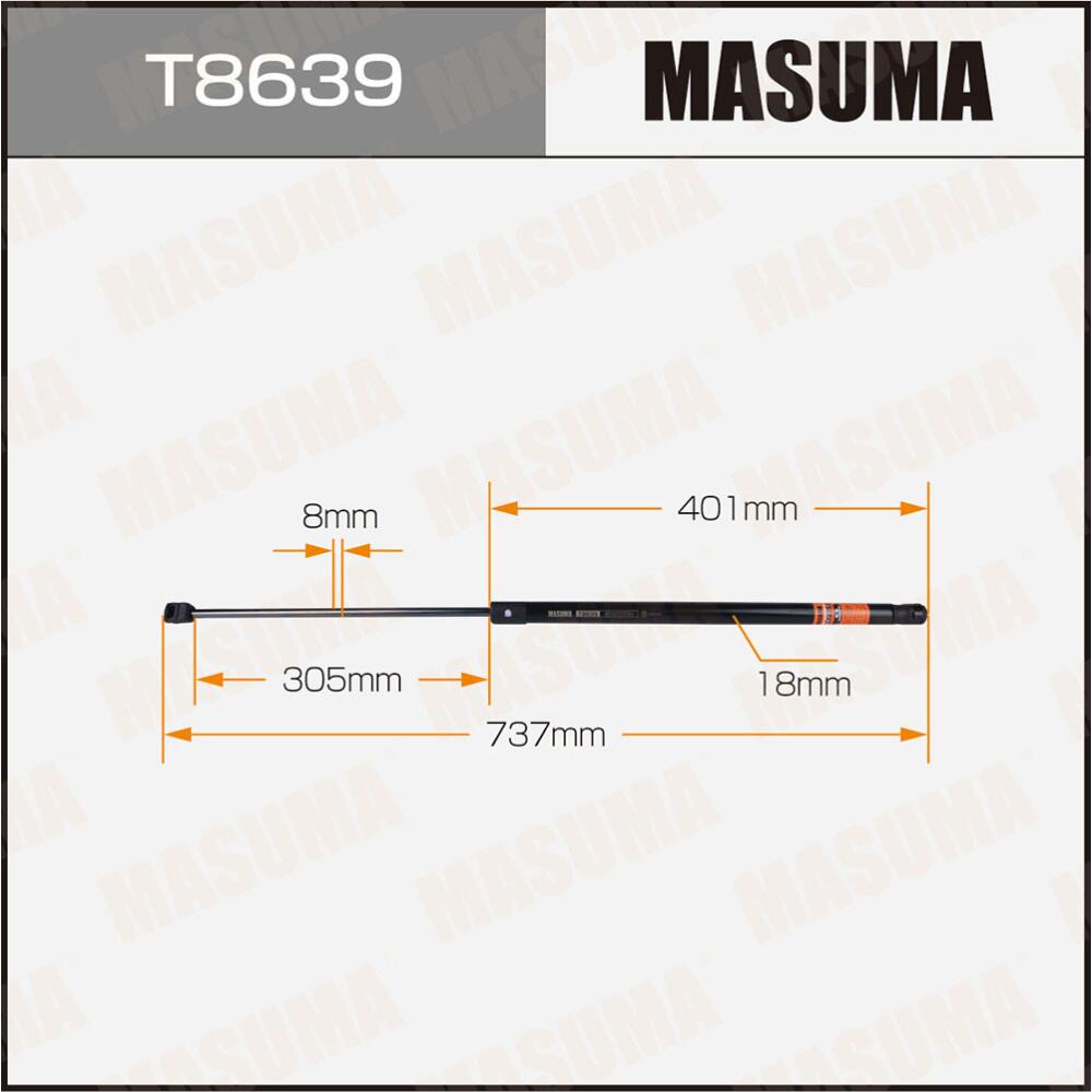 T8639 — Упор газовый ""MASUMA""  T8639 капота MASUMA