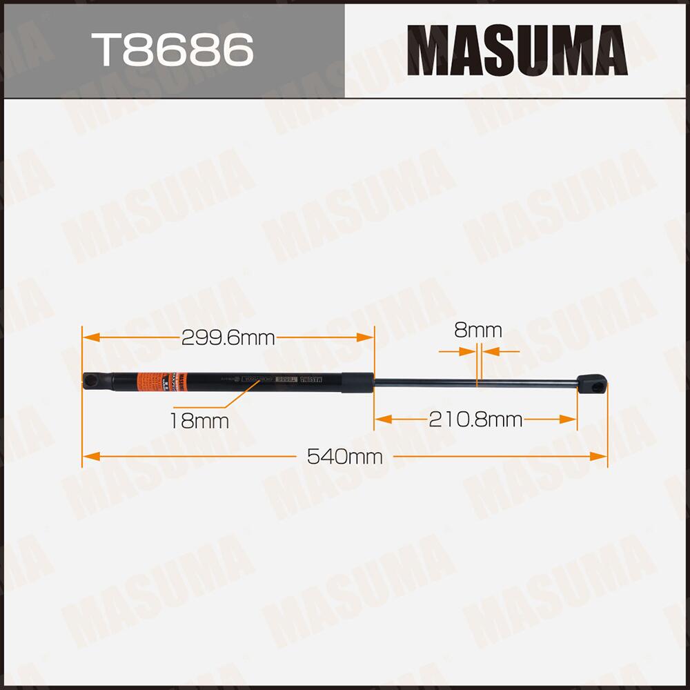 T8686 — Упор газовый багажника MASUMA, L=540mm (1/40) MASUMA