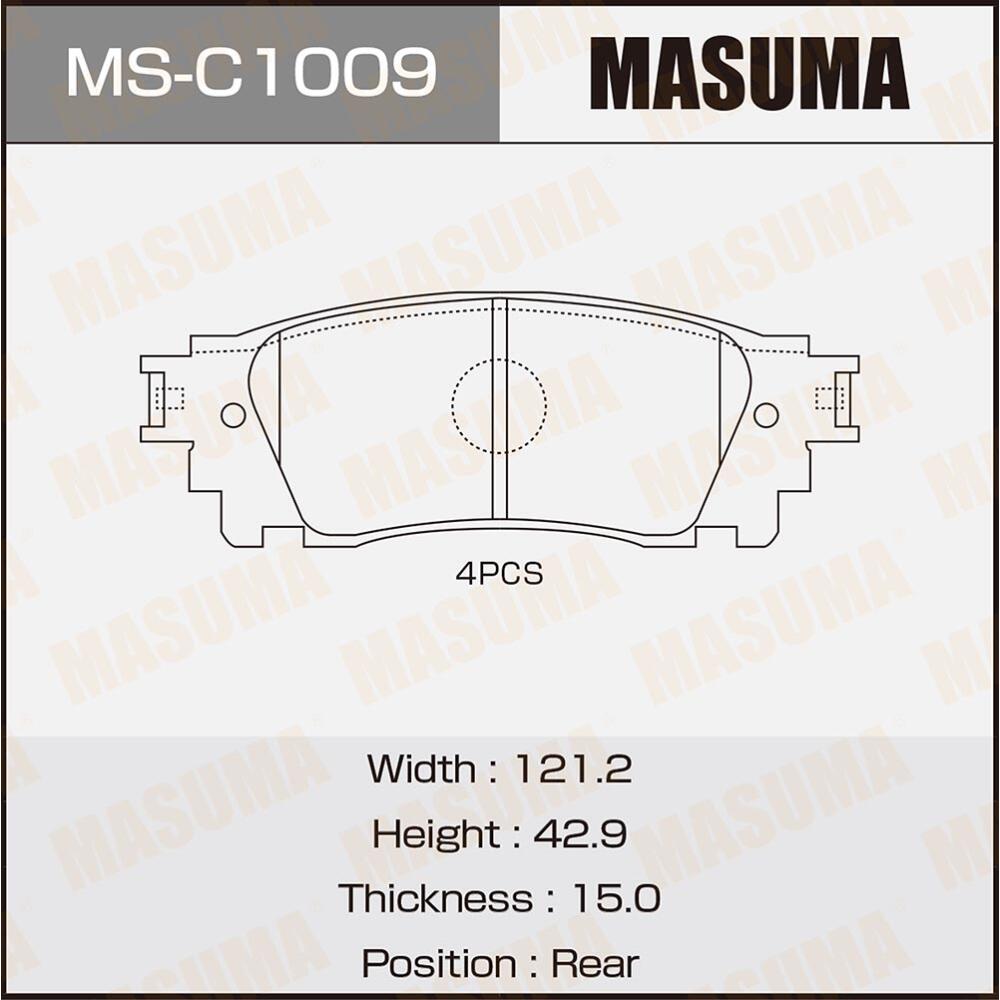 MSC1009 — Колодки тормозные MASUMA